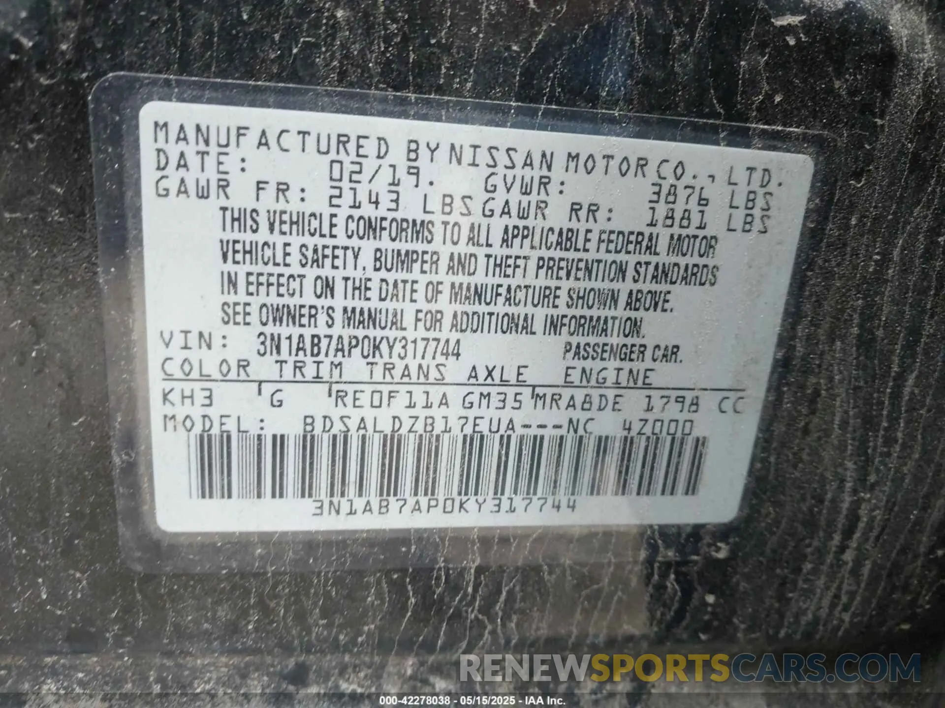 9 Photograph of a damaged car 3N1AB7AP0KY317744 NISSAN SENTRA 2019