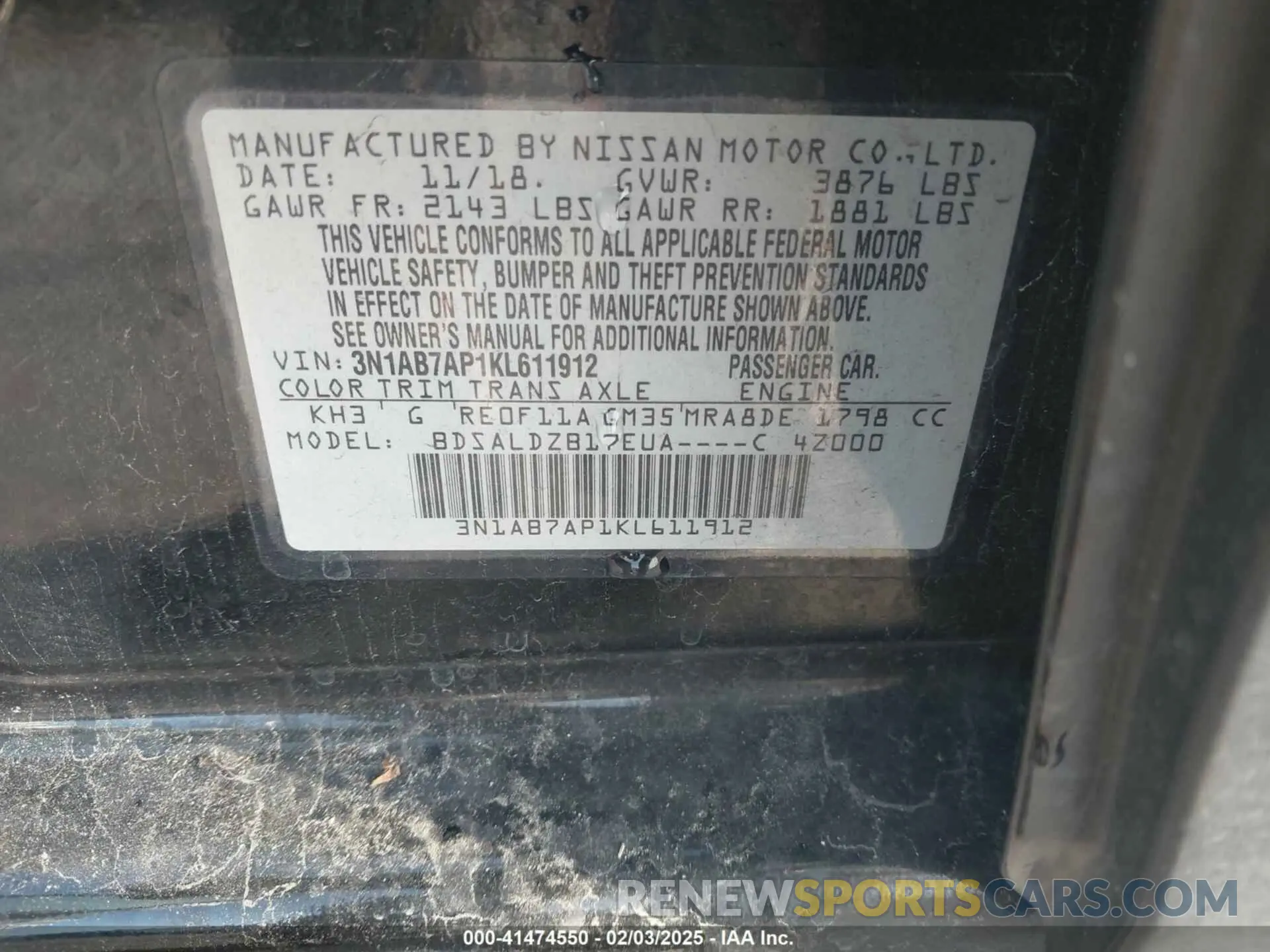 9 Photograph of a damaged car 3N1AB7AP1KL611912 NISSAN SENTRA 2019