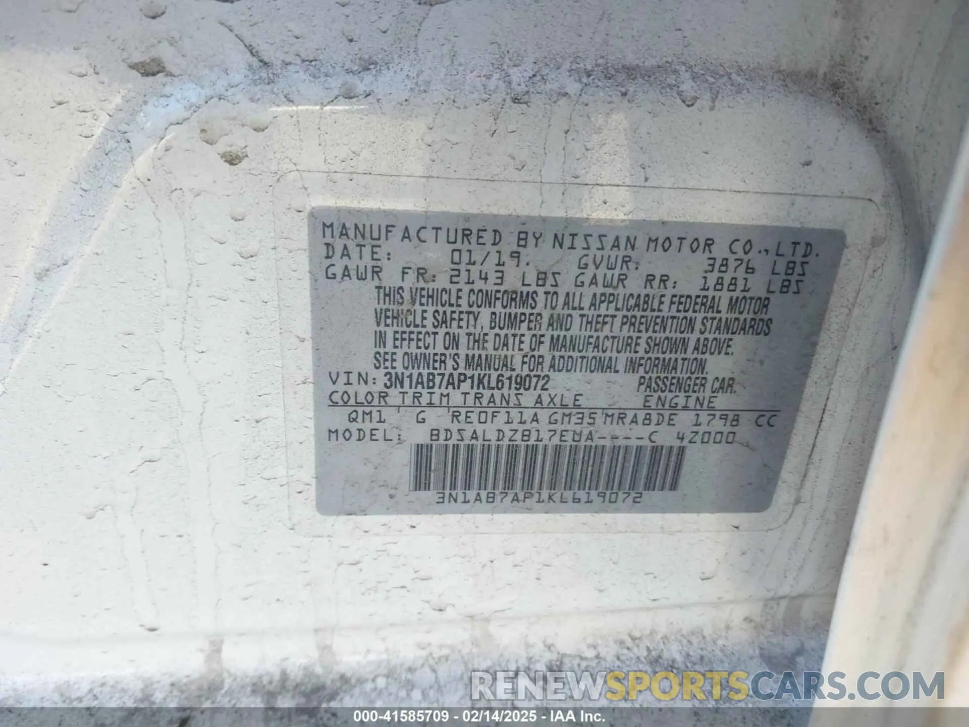 9 Photograph of a damaged car 3N1AB7AP1KL619072 NISSAN SENTRA 2019