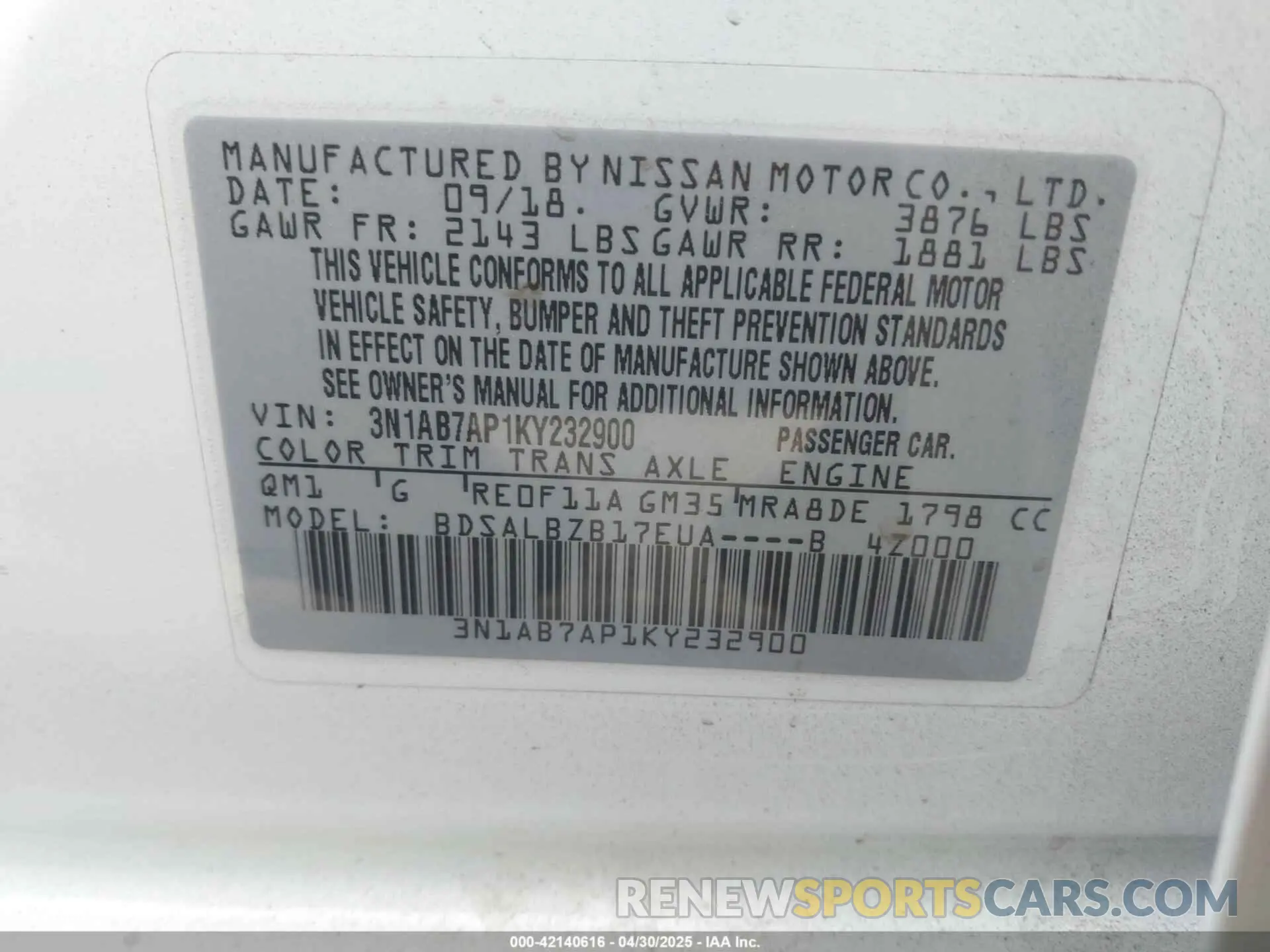 9 Photograph of a damaged car 3N1AB7AP1KY232900 NISSAN SENTRA 2019