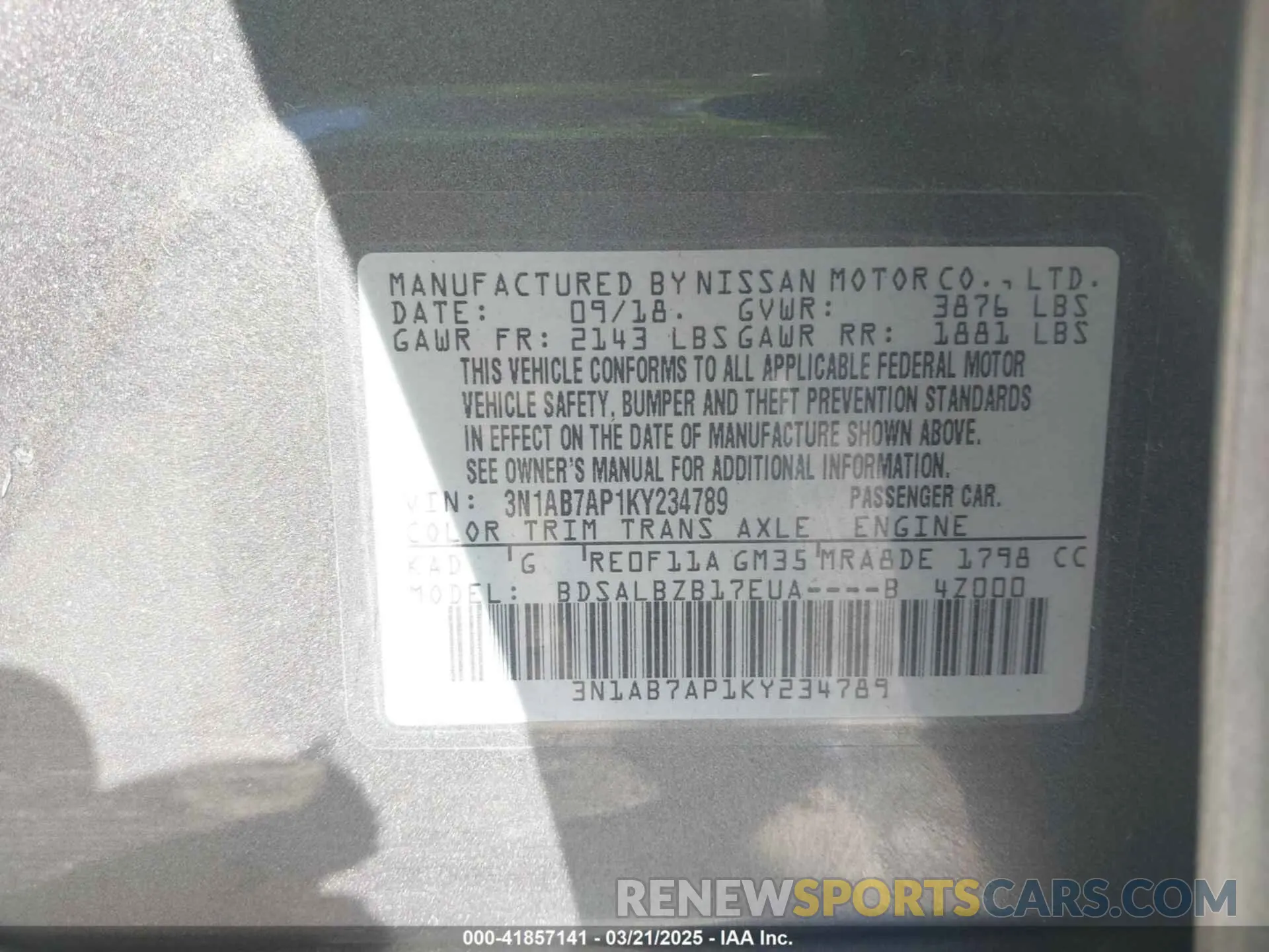 9 Photograph of a damaged car 3N1AB7AP1KY234789 NISSAN SENTRA 2019