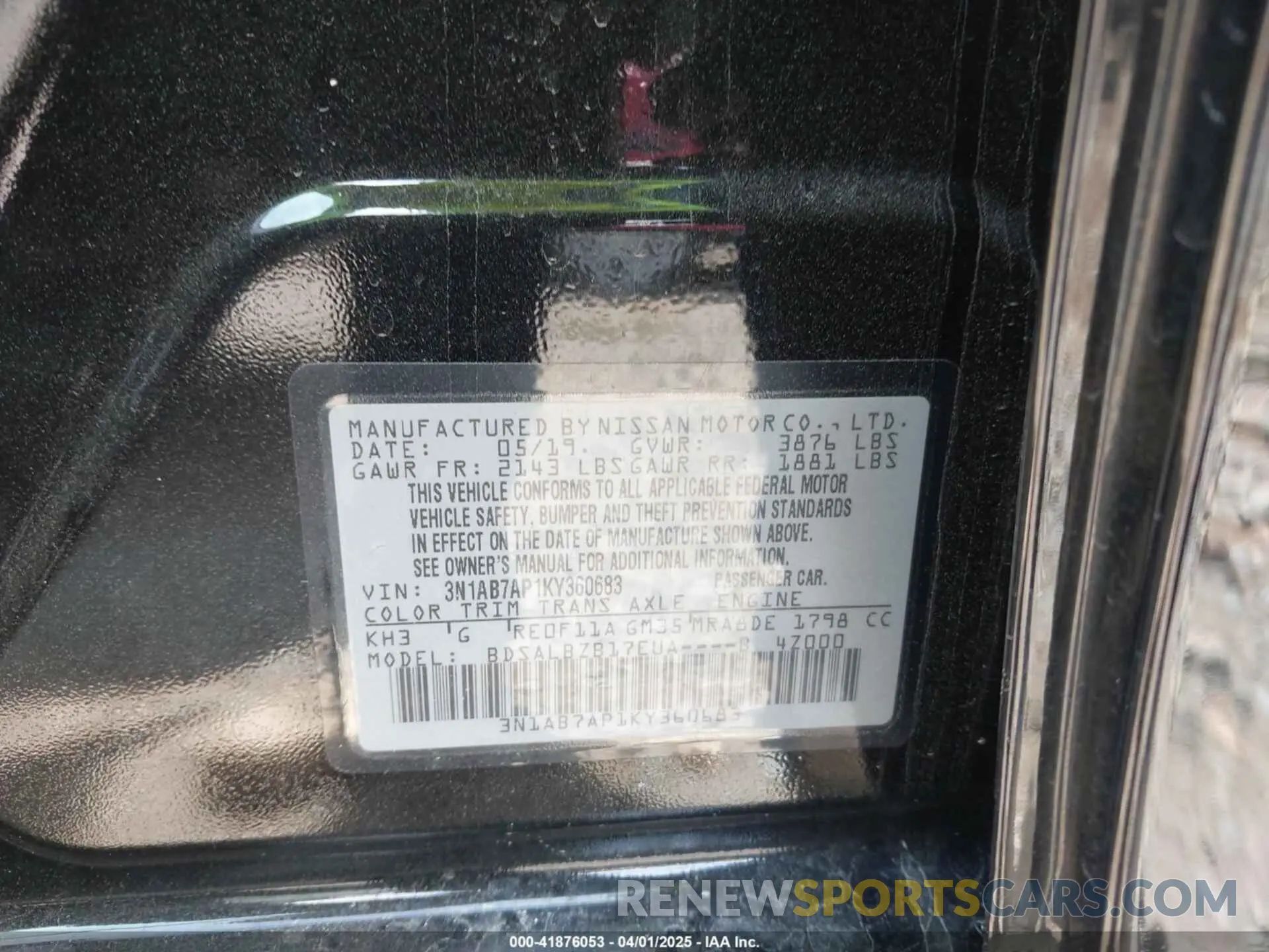 9 Photograph of a damaged car 3N1AB7AP1KY360683 NISSAN SENTRA 2019