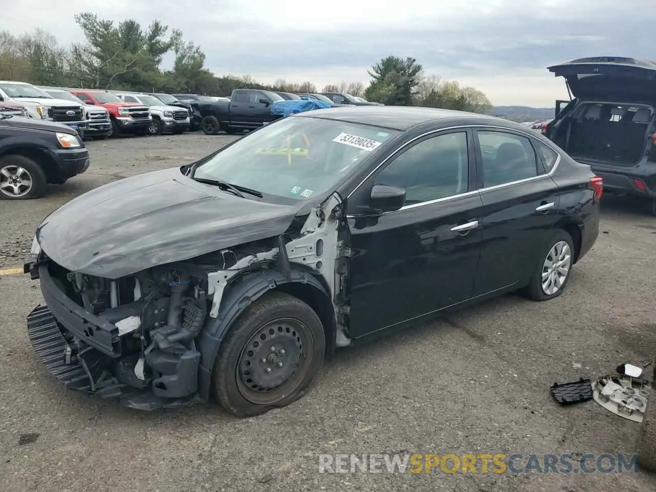 1 Photograph of a damaged car 3N1AB7AP1KY370436 NISSAN SENTRA 2019