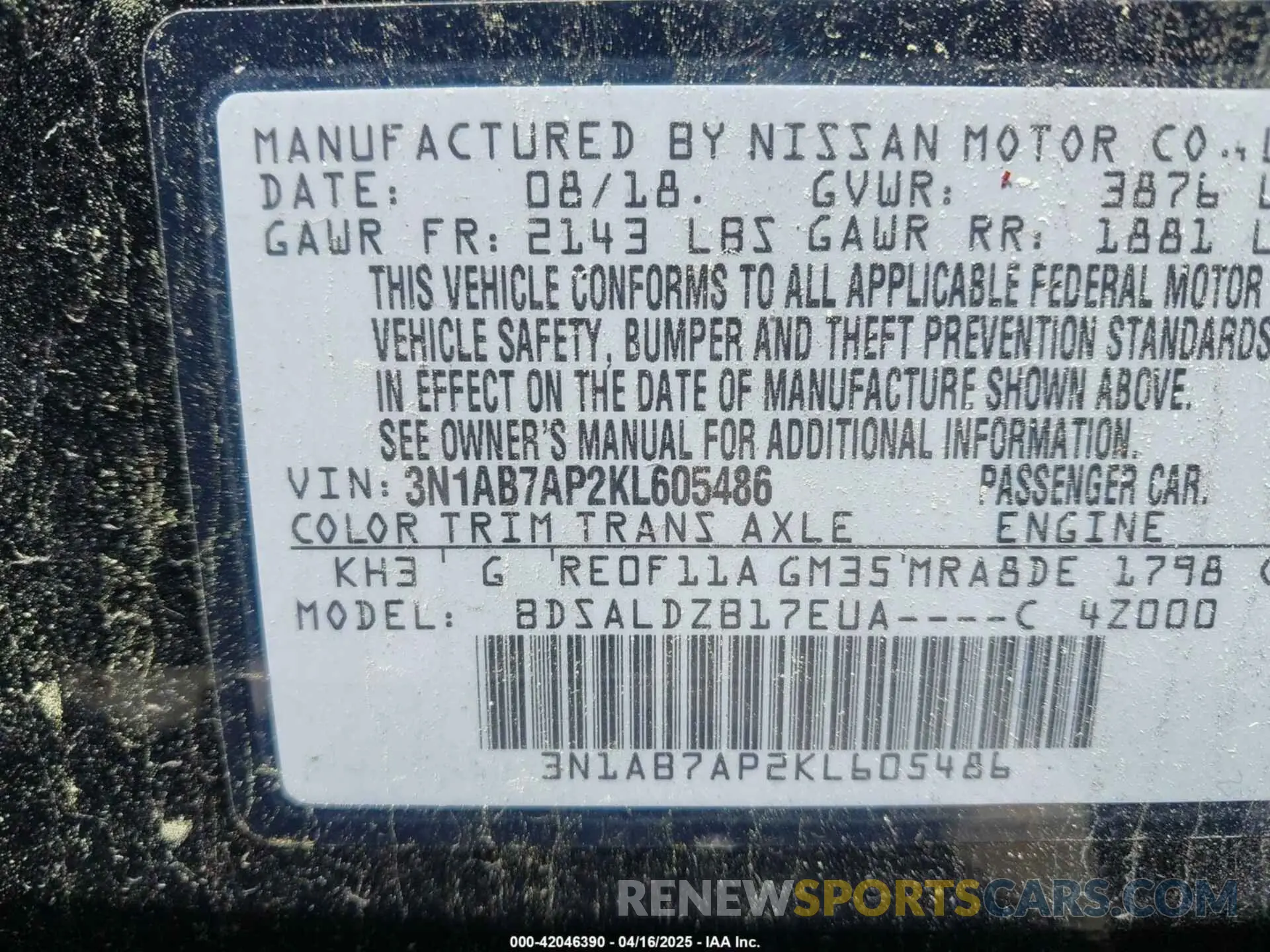 9 Photograph of a damaged car 3N1AB7AP2KL605486 NISSAN SENTRA 2019
