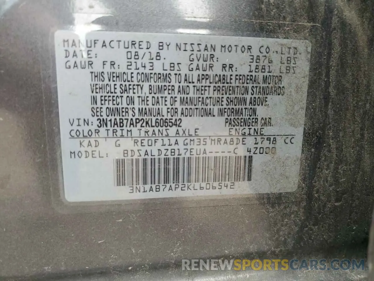 14 Photograph of a damaged car 3N1AB7AP2KL606542 NISSAN SENTRA 2019