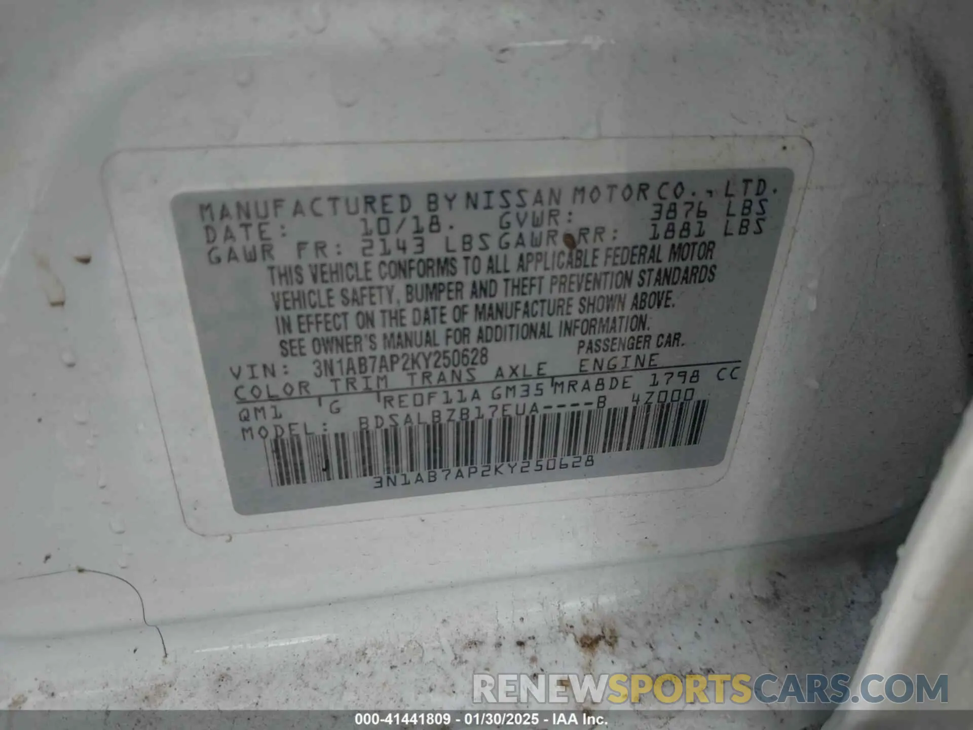 9 Photograph of a damaged car 3N1AB7AP2KY250628 NISSAN SENTRA 2019