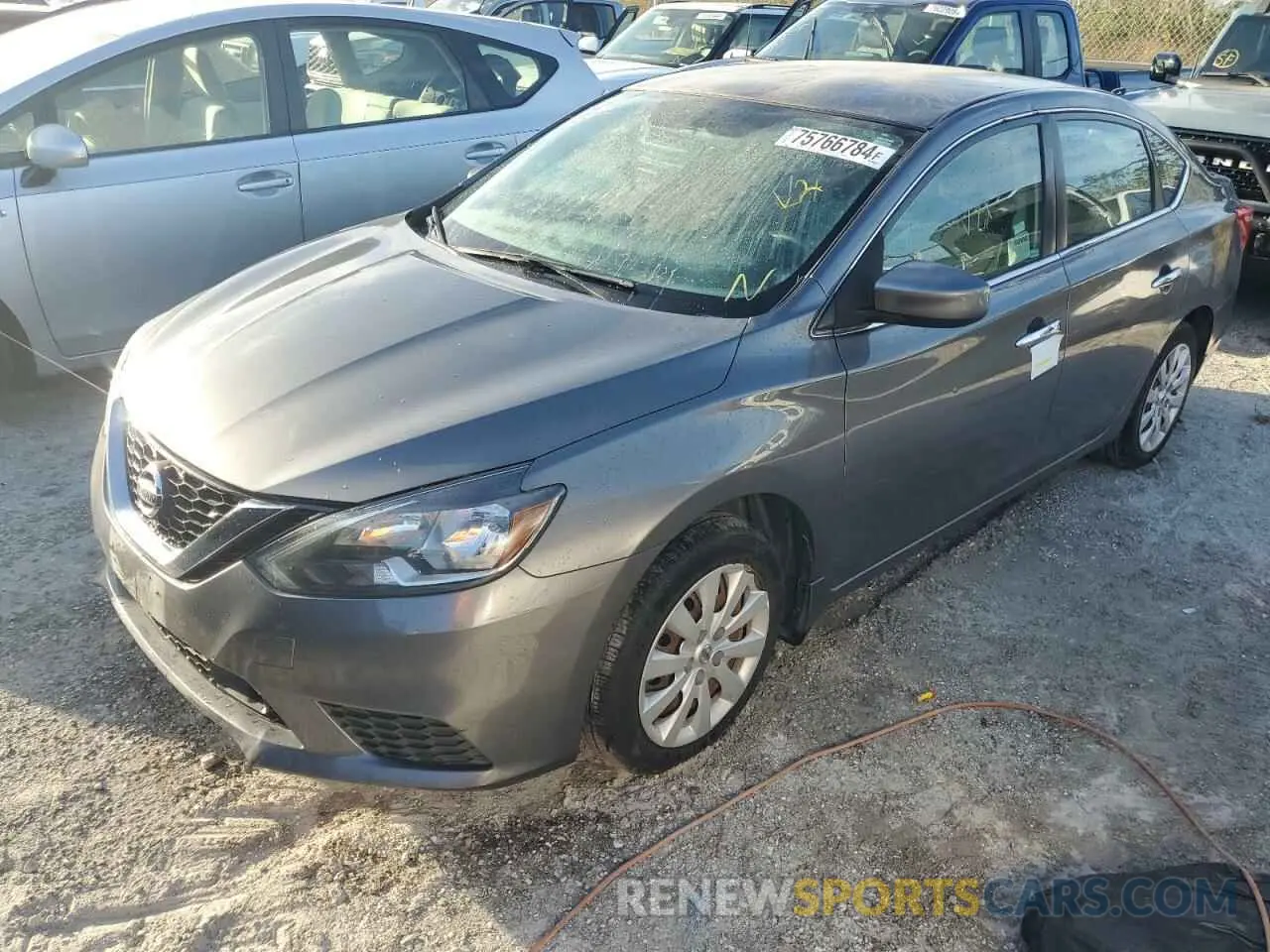 1 Photograph of a damaged car 3N1AB7AP2KY256915 NISSAN SENTRA 2019
