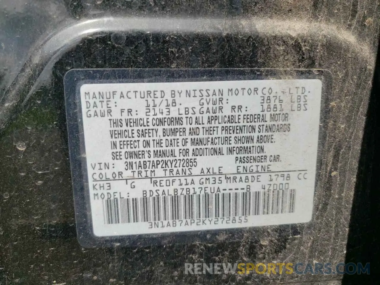 12 Photograph of a damaged car 3N1AB7AP2KY272855 NISSAN SENTRA 2019