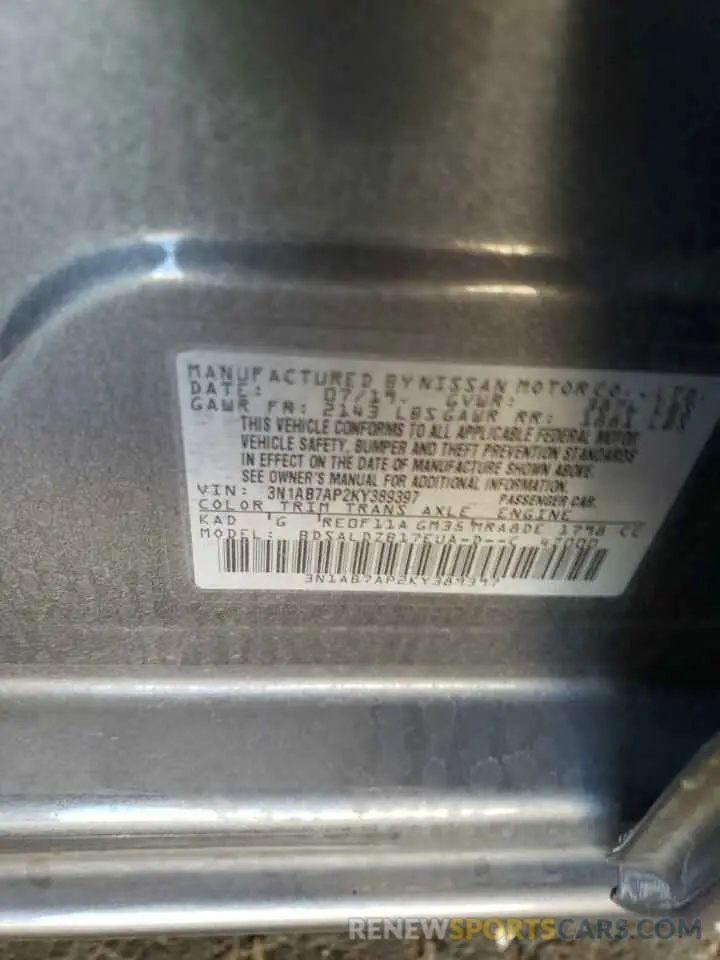 14 Photograph of a damaged car 3N1AB7AP2KY389397 NISSAN SENTRA 2019