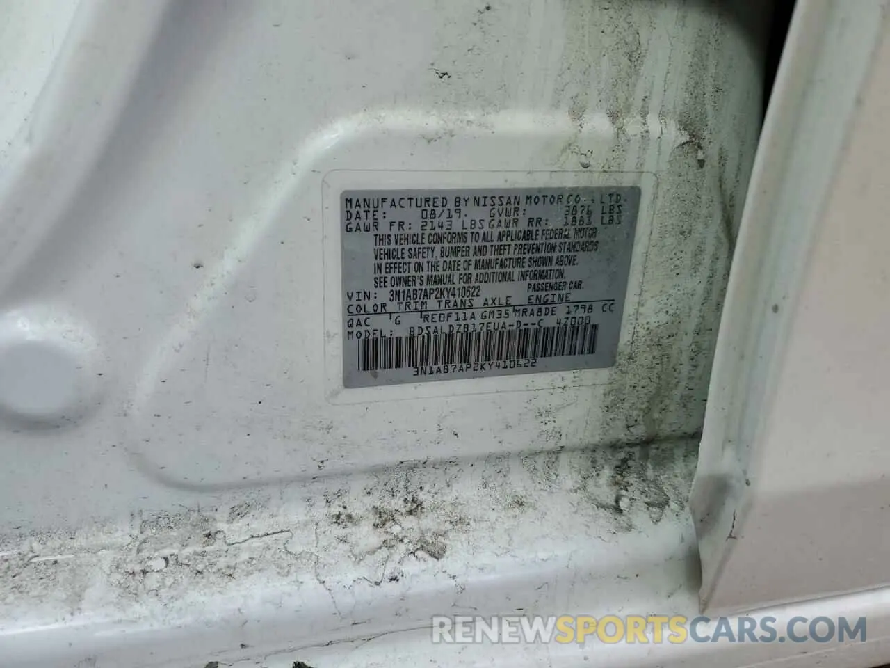 14 Photograph of a damaged car 3N1AB7AP2KY410622 NISSAN SENTRA 2019
