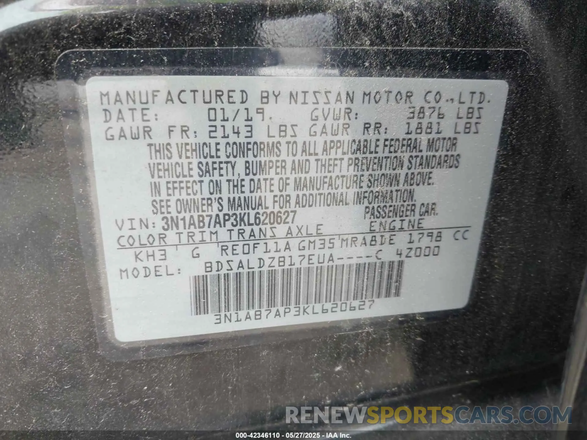 9 Photograph of a damaged car 3N1AB7AP3KL620627 NISSAN SENTRA 2019