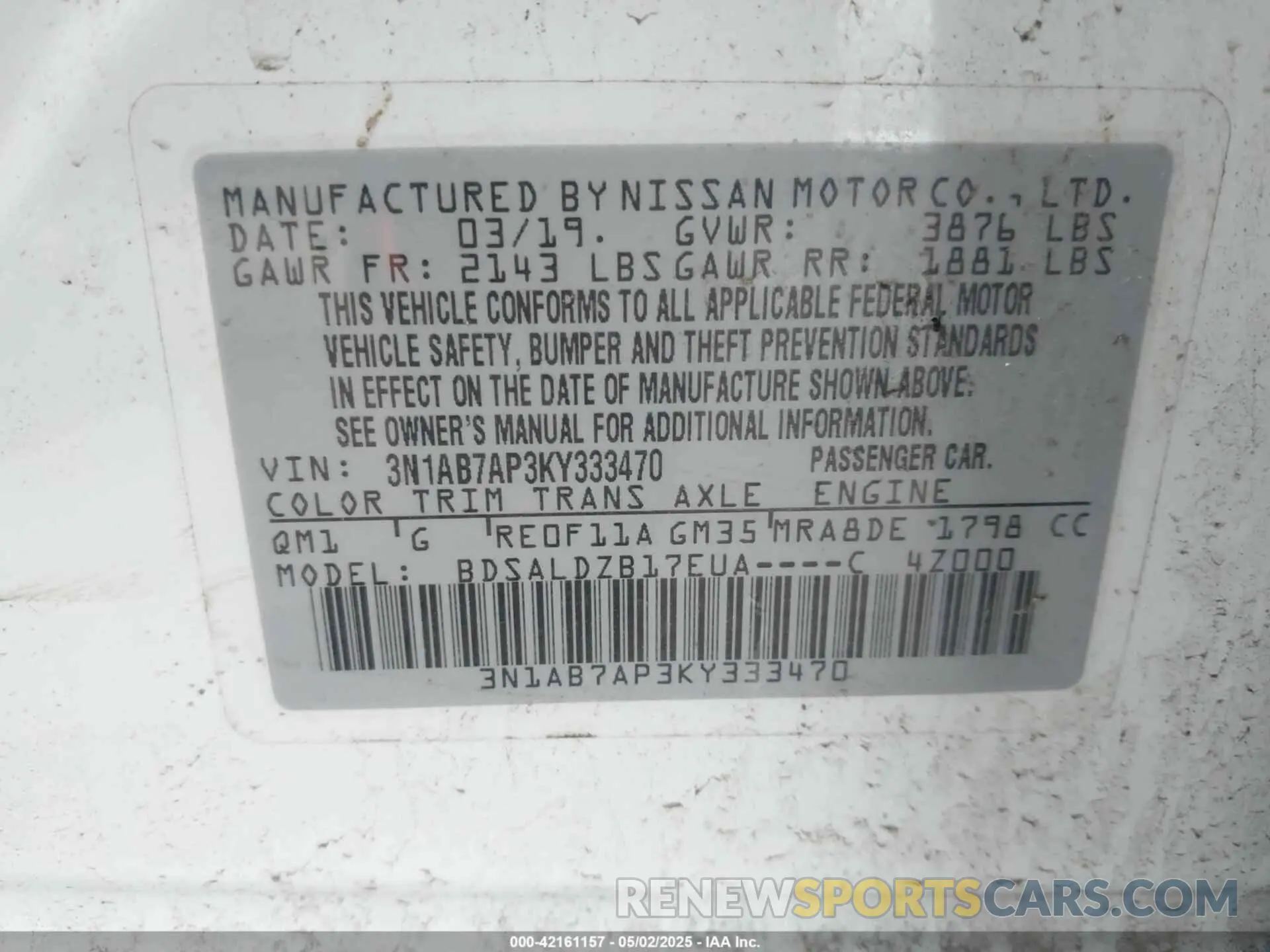9 Photograph of a damaged car 3N1AB7AP3KY333470 NISSAN SENTRA 2019