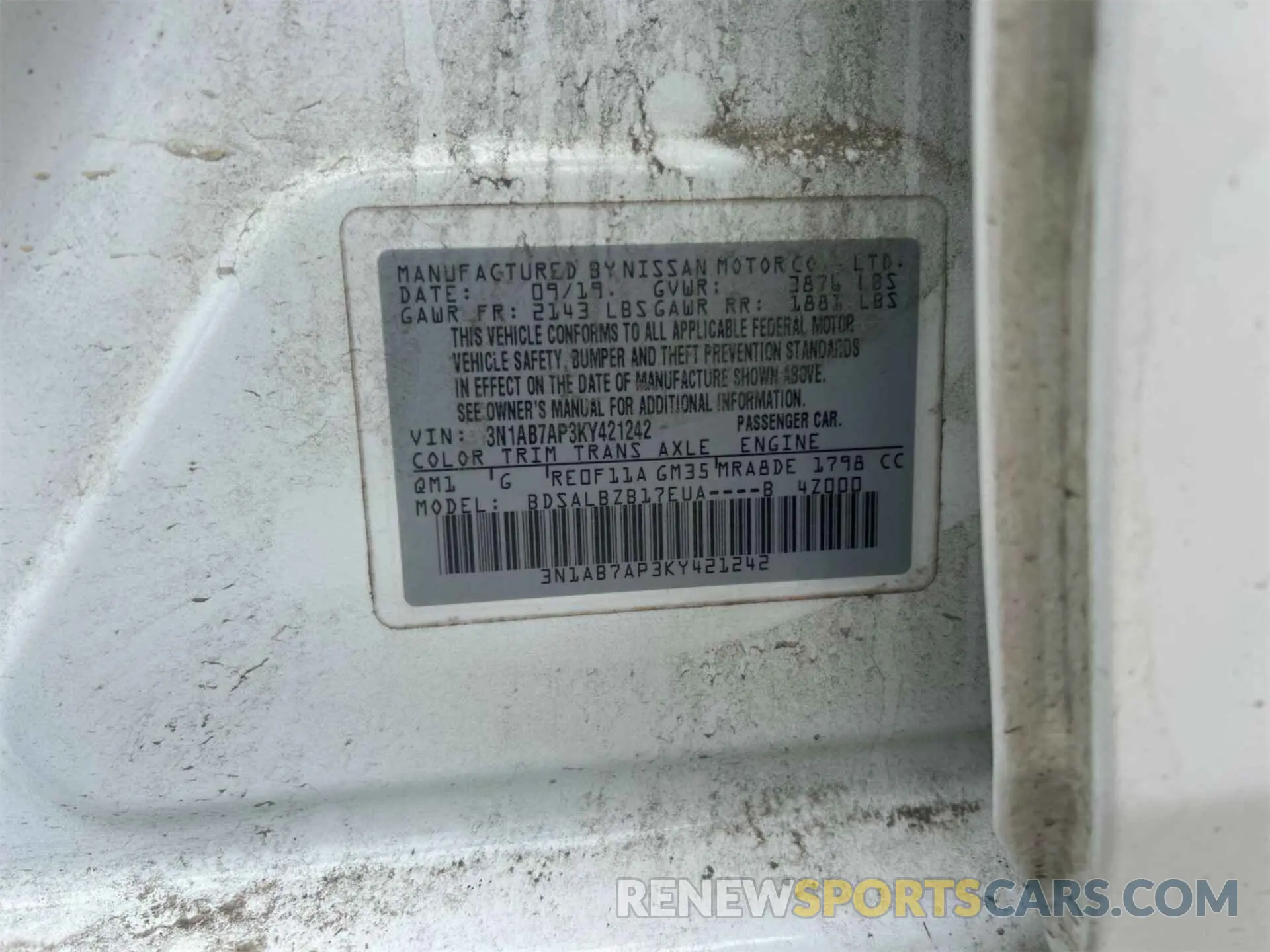 8 Photograph of a damaged car 3N1AB7AP3KY421242 NISSAN SENTRA 2019