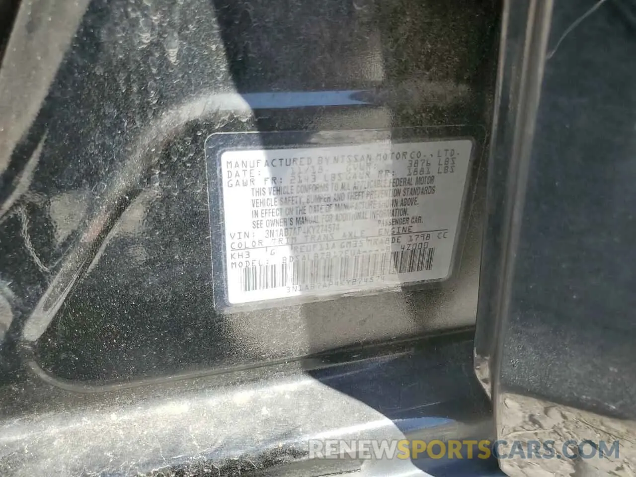14 Photograph of a damaged car 3N1AB7AP4KY274574 NISSAN SENTRA 2019