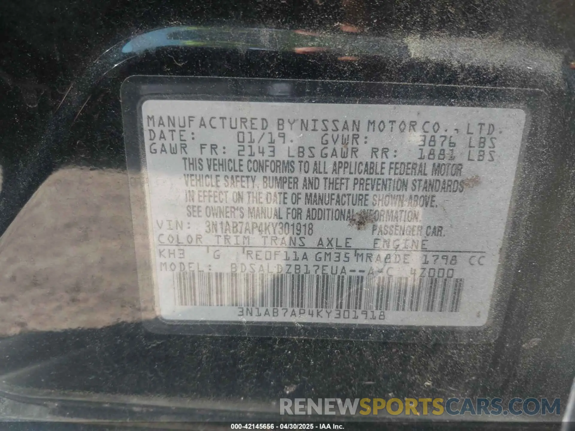 9 Photograph of a damaged car 3N1AB7AP4KY301918 NISSAN SENTRA 2019
