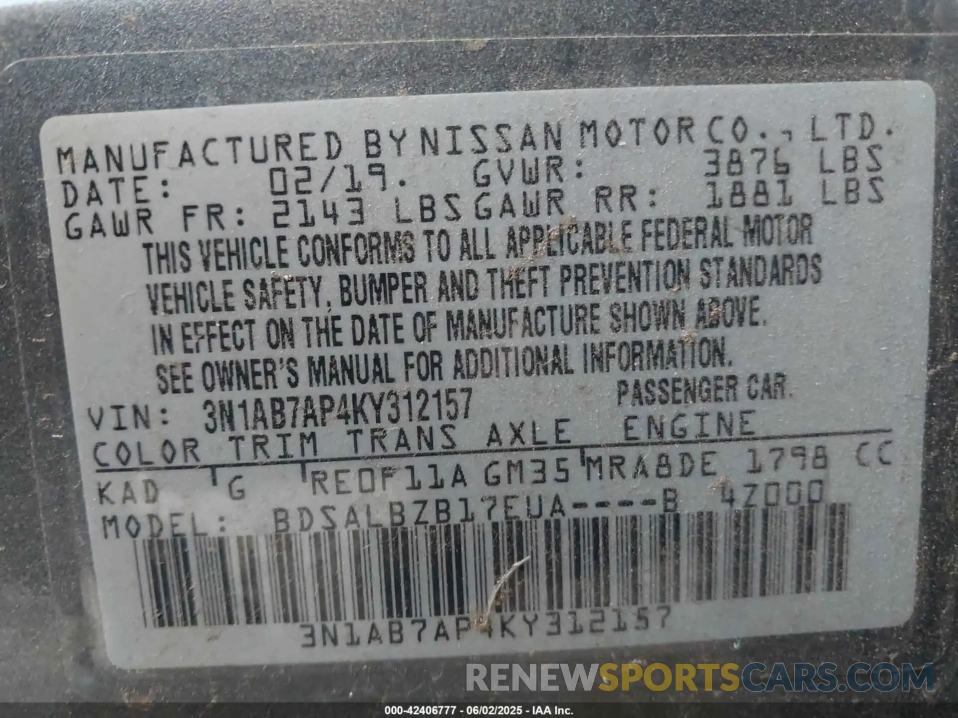 9 Photograph of a damaged car 3N1AB7AP4KY312157 NISSAN SENTRA 2019