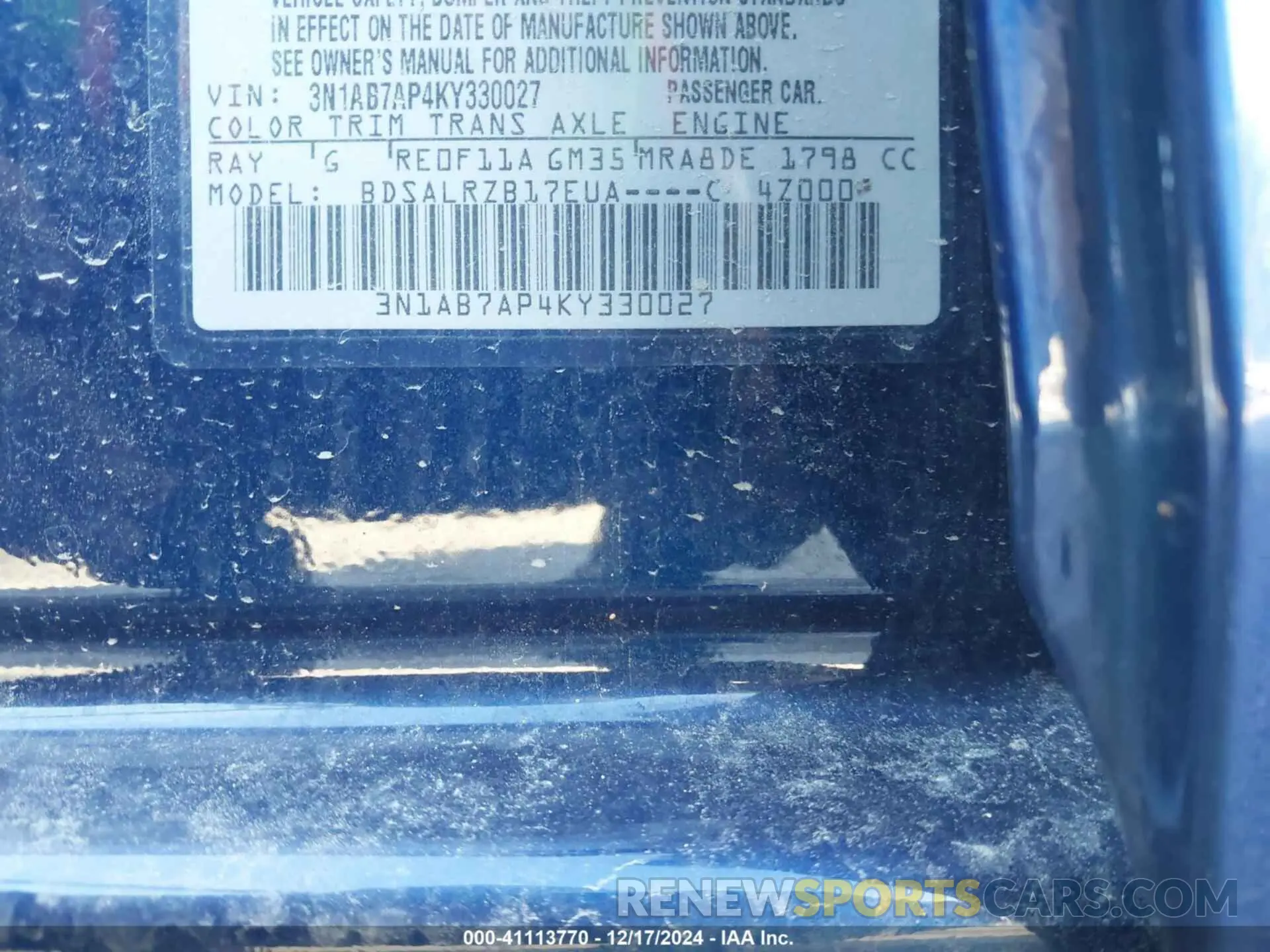 9 Photograph of a damaged car 3N1AB7AP4KY330027 NISSAN SENTRA 2019