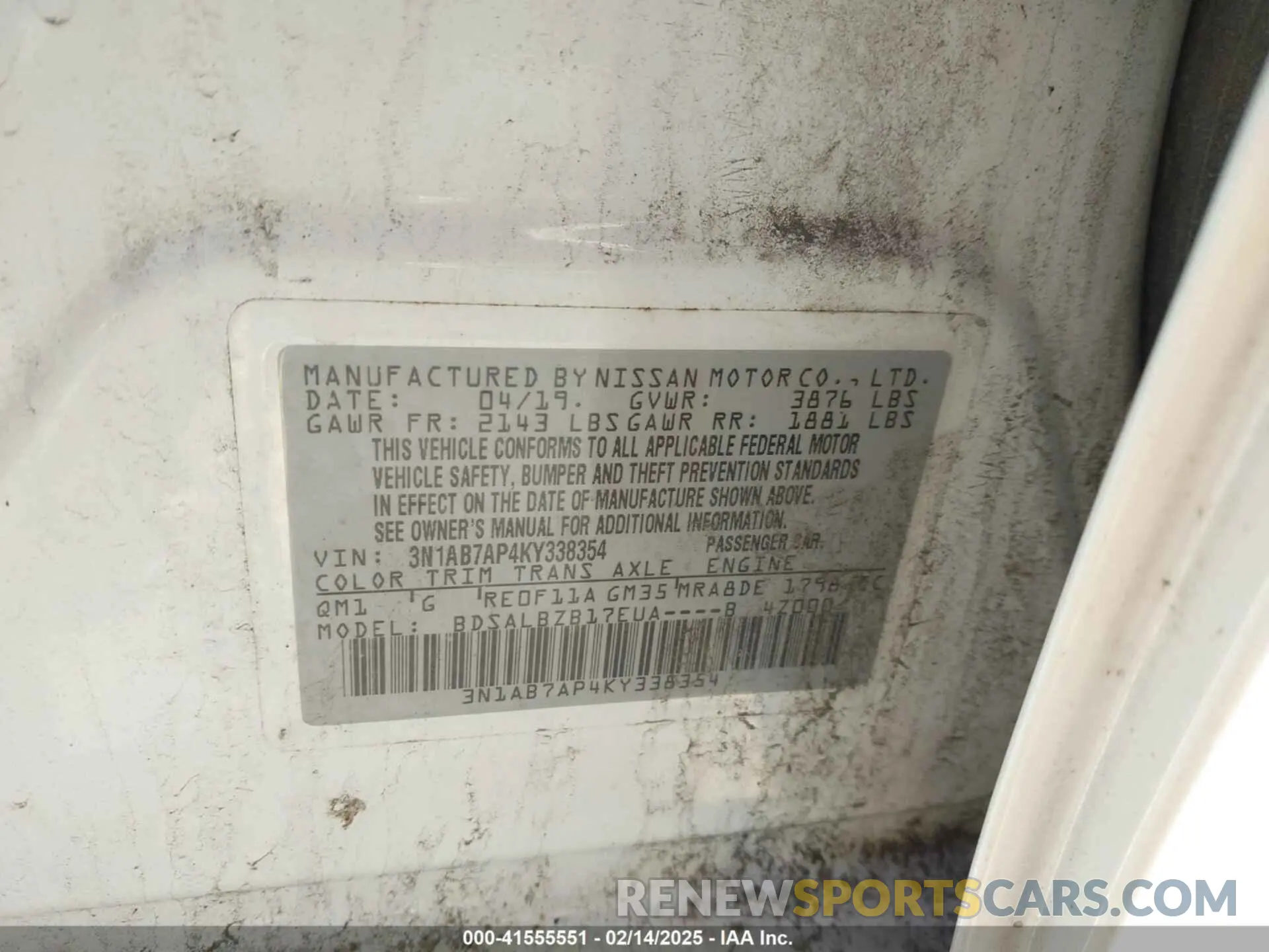 9 Photograph of a damaged car 3N1AB7AP4KY338354 NISSAN SENTRA 2019