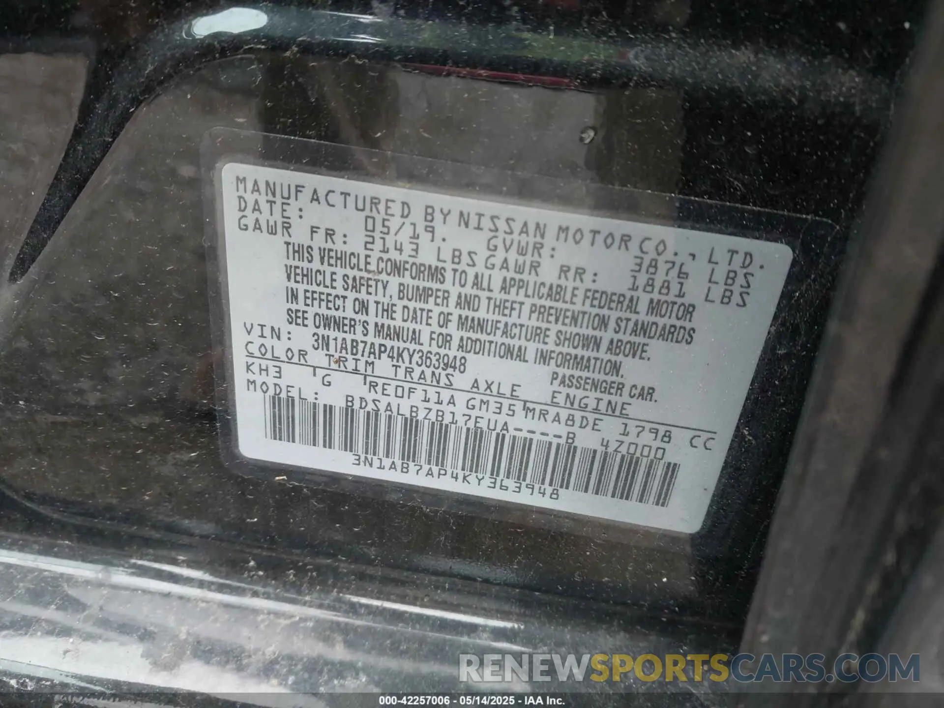 9 Photograph of a damaged car 3N1AB7AP4KY363948 NISSAN SENTRA 2019