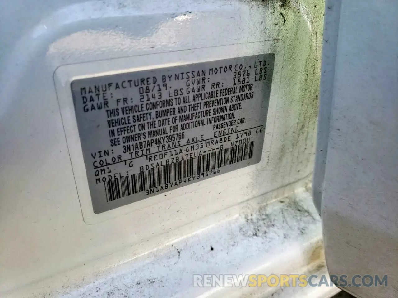 14 Photograph of a damaged car 3N1AB7AP4KY395766 NISSAN SENTRA 2019