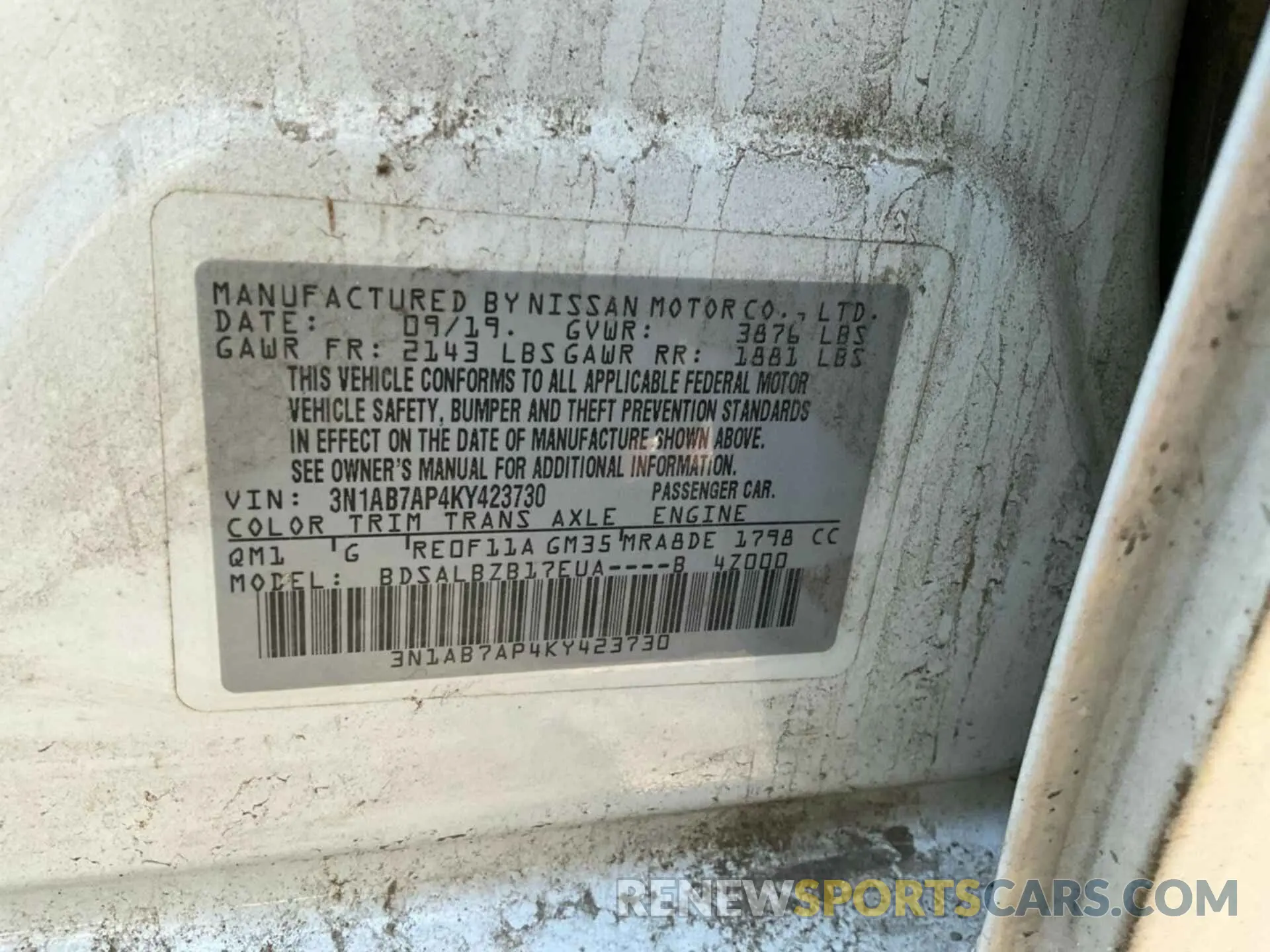 16 Photograph of a damaged car 3N1AB7AP4KY423730 NISSAN SENTRA 2019