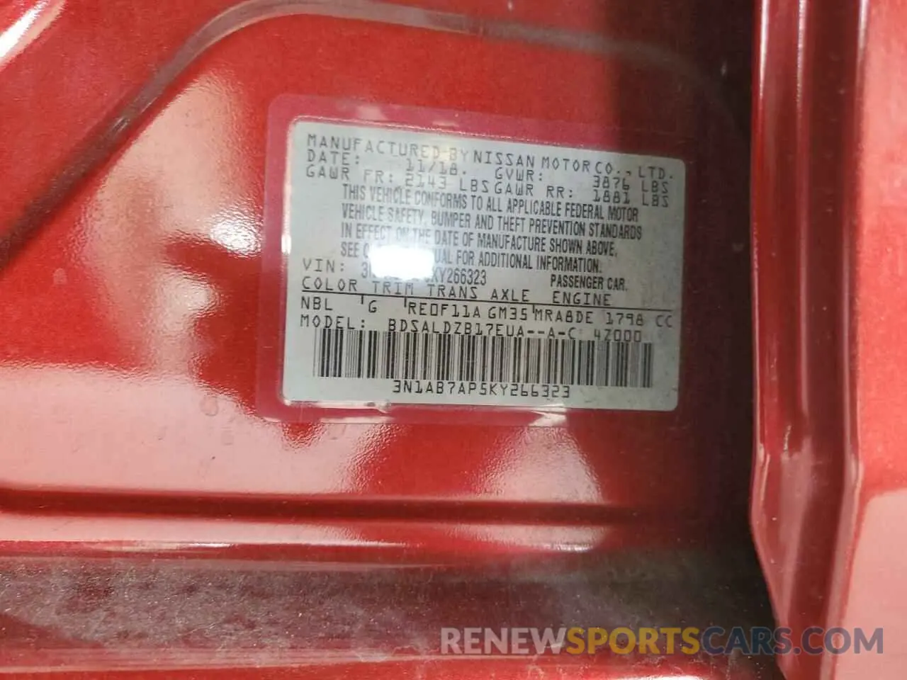 15 Photograph of a damaged car 3N1AB7AP5KY266323 NISSAN SENTRA 2019