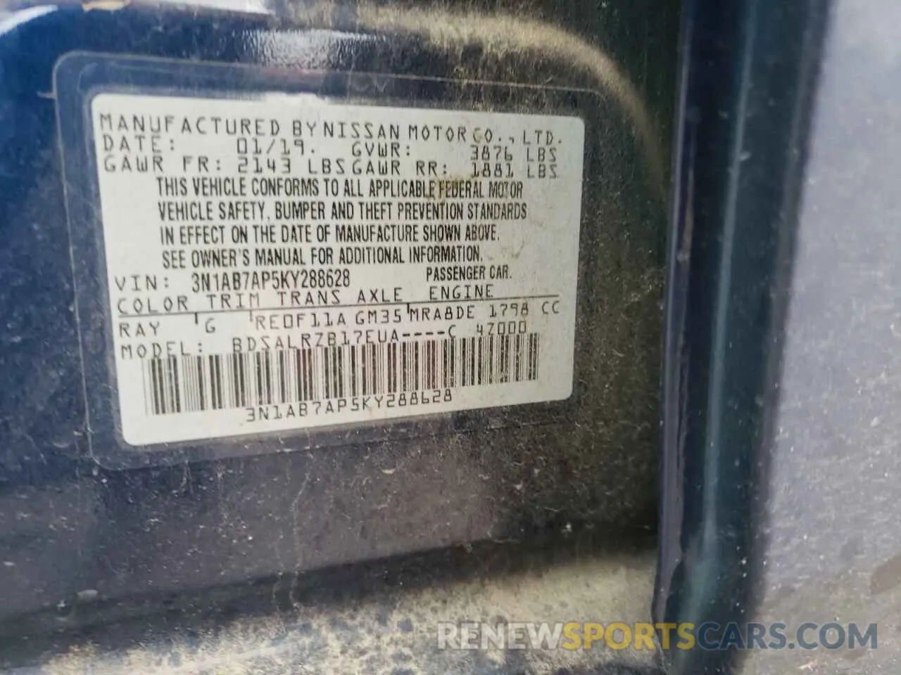 15 Photograph of a damaged car 3N1AB7AP5KY288628 NISSAN SENTRA 2019