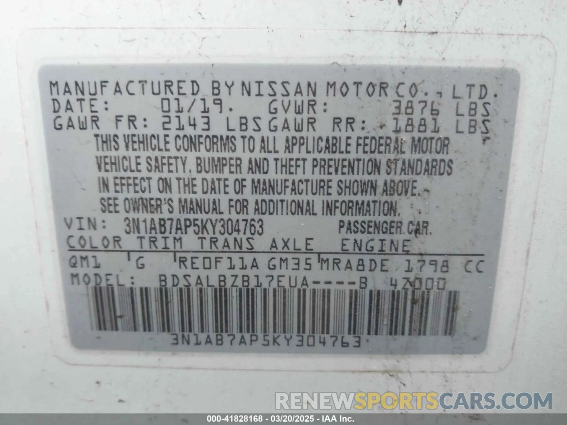 9 Photograph of a damaged car 3N1AB7AP5KY304763 NISSAN SENTRA 2019