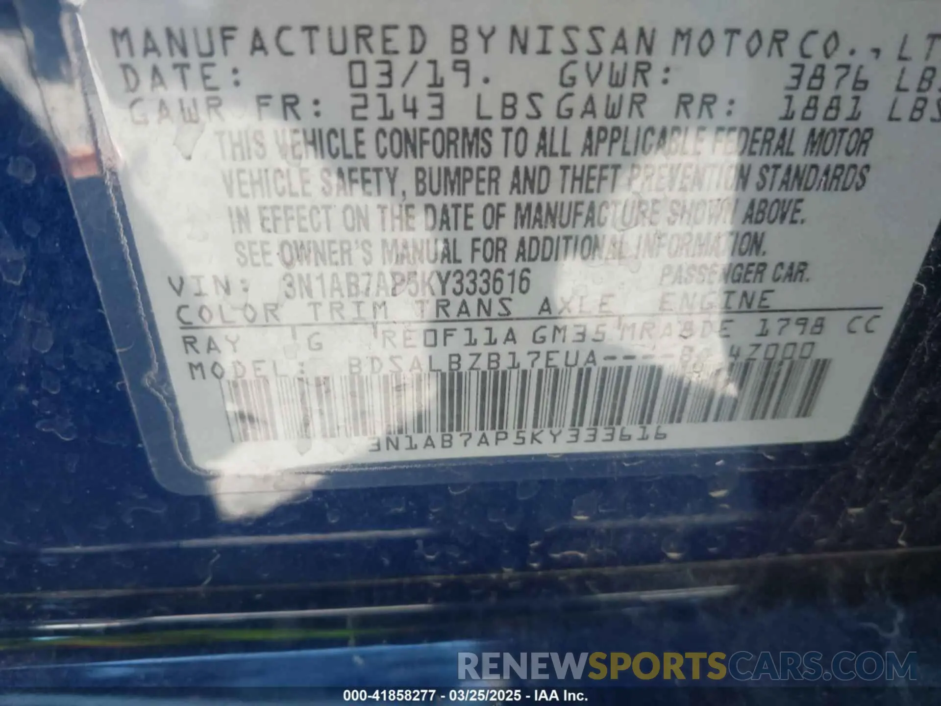 9 Photograph of a damaged car 3N1AB7AP5KY333616 NISSAN SENTRA 2019