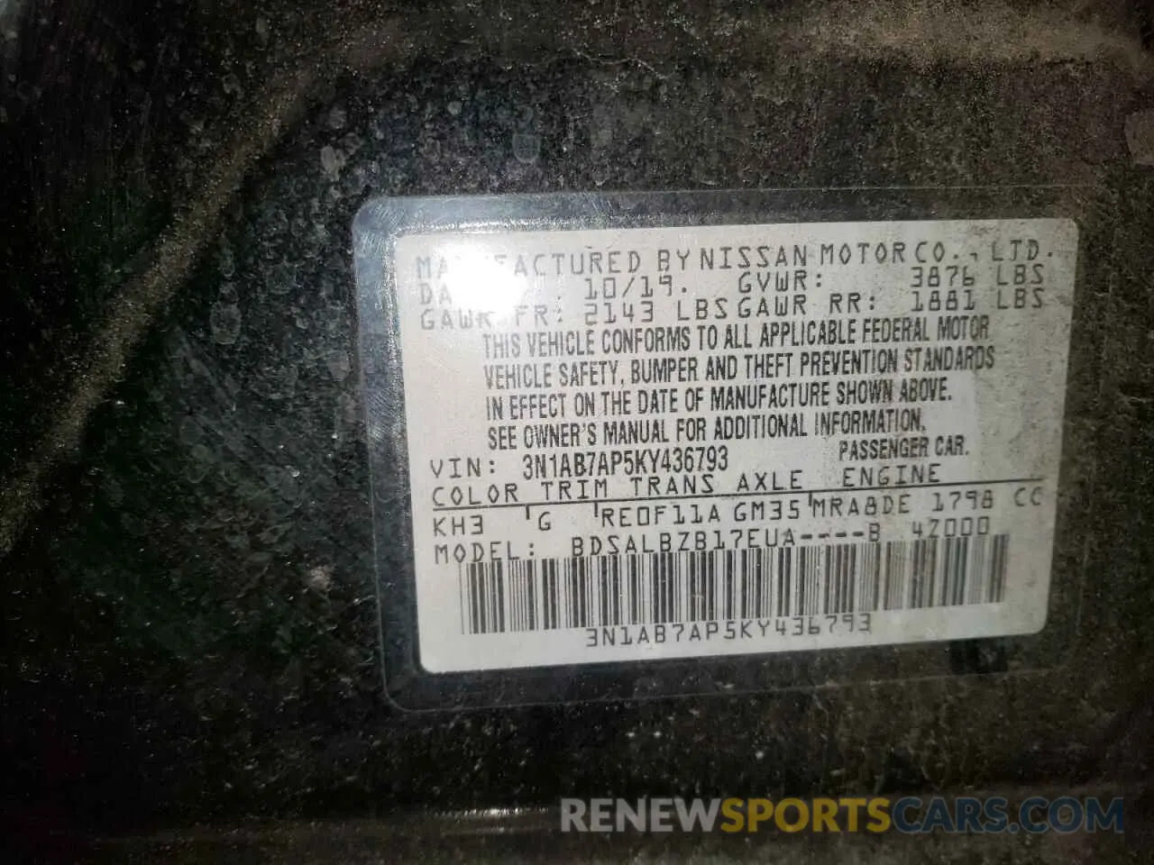 14 Photograph of a damaged car 3N1AB7AP5KY436793 NISSAN SENTRA 2019