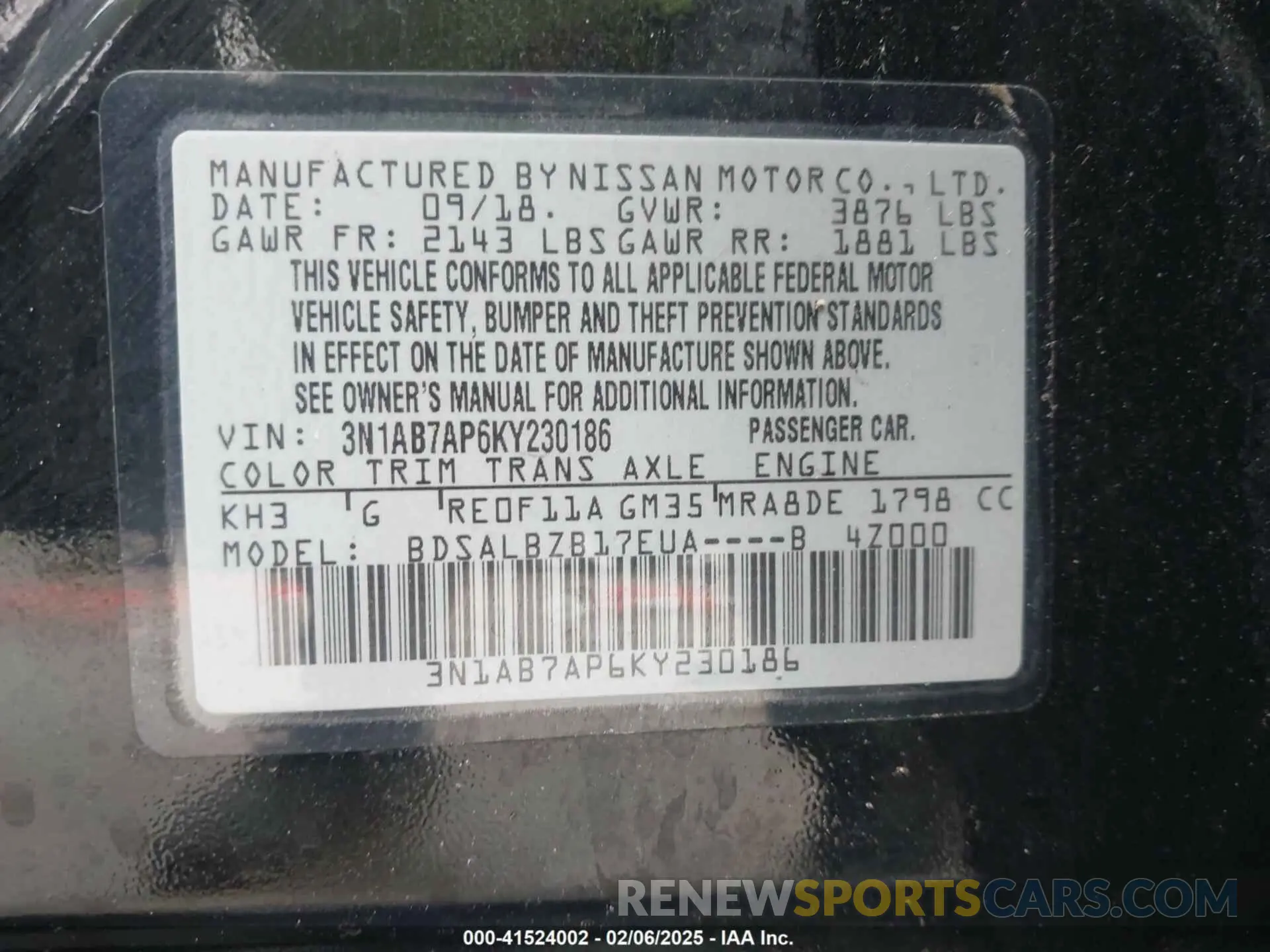 9 Photograph of a damaged car 3N1AB7AP6KY230186 NISSAN SENTRA 2019