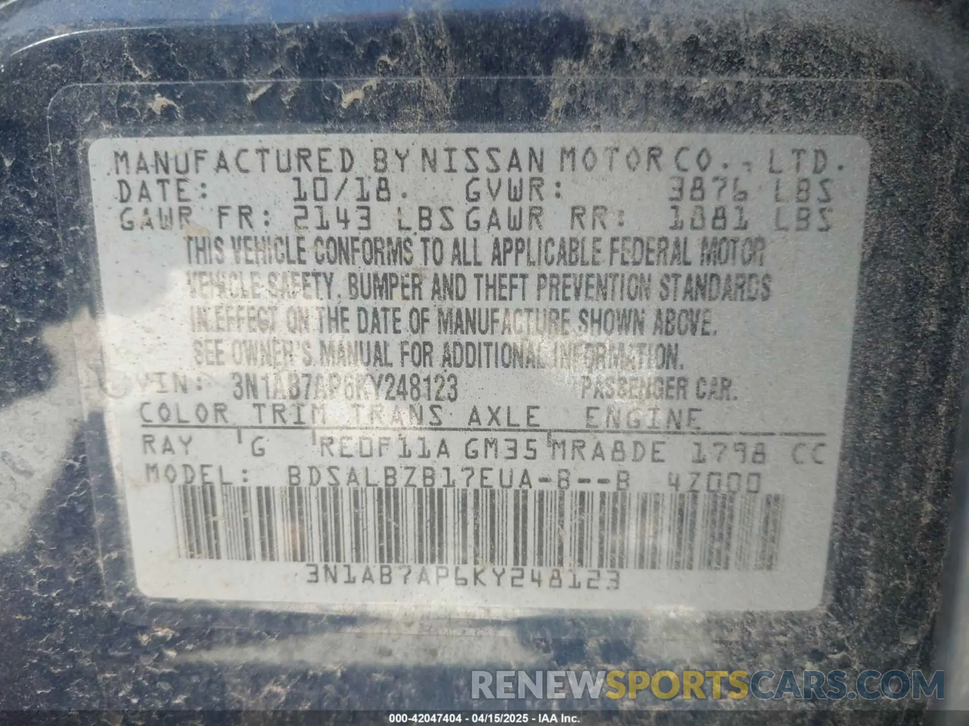 9 Photograph of a damaged car 3N1AB7AP6KY248123 NISSAN SENTRA 2019