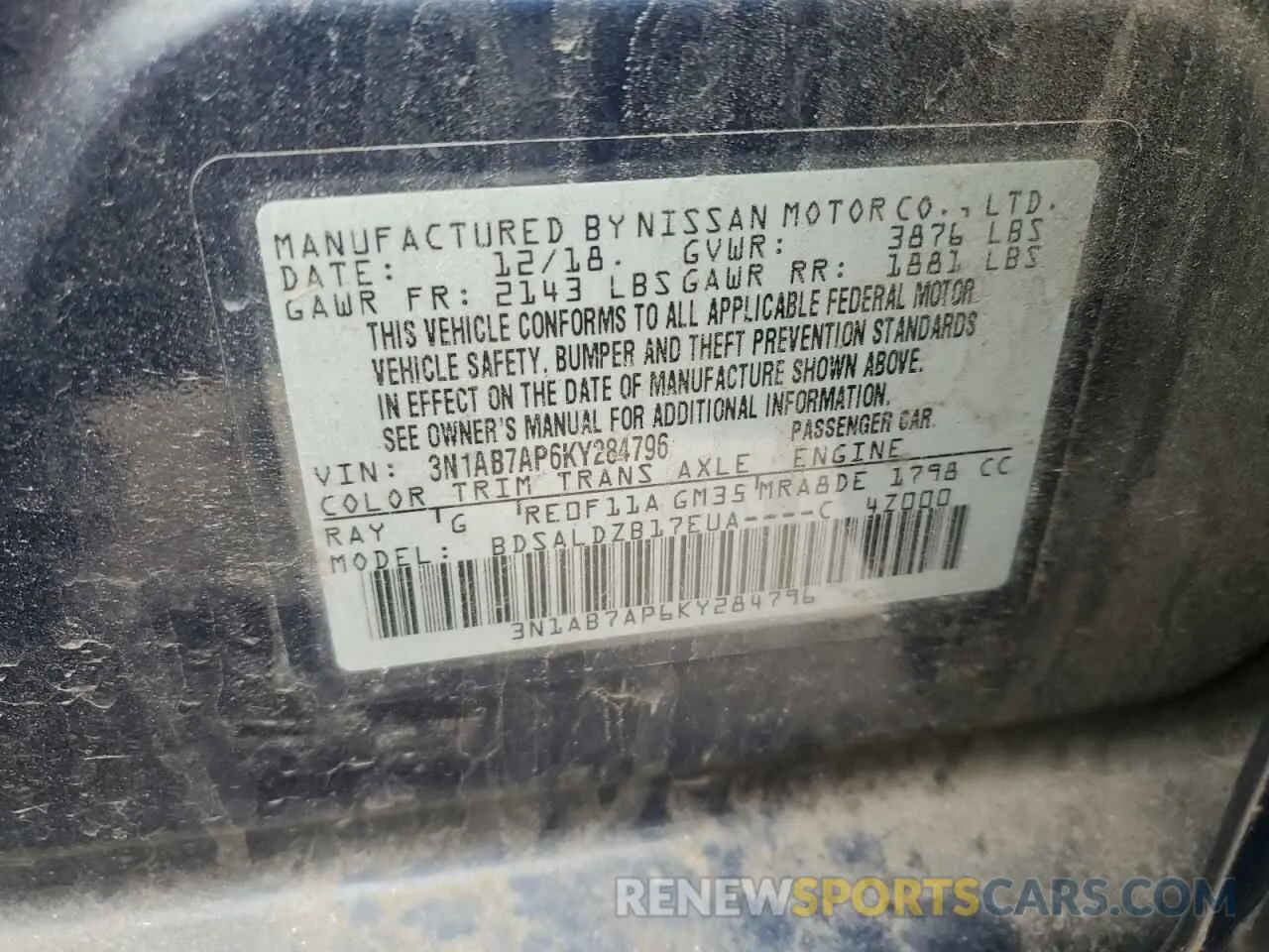 15 Photograph of a damaged car 3N1AB7AP6KY284796 NISSAN SENTRA 2019