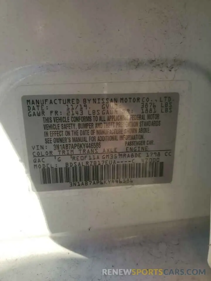 12 Photograph of a damaged car 3N1AB7AP6KY446586 NISSAN SENTRA 2019