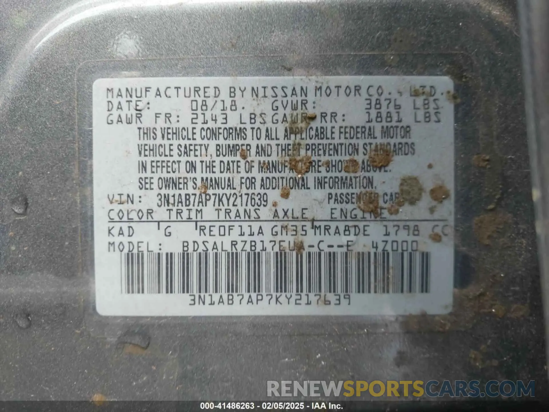 9 Photograph of a damaged car 3N1AB7AP7KY217639 NISSAN SENTRA 2019