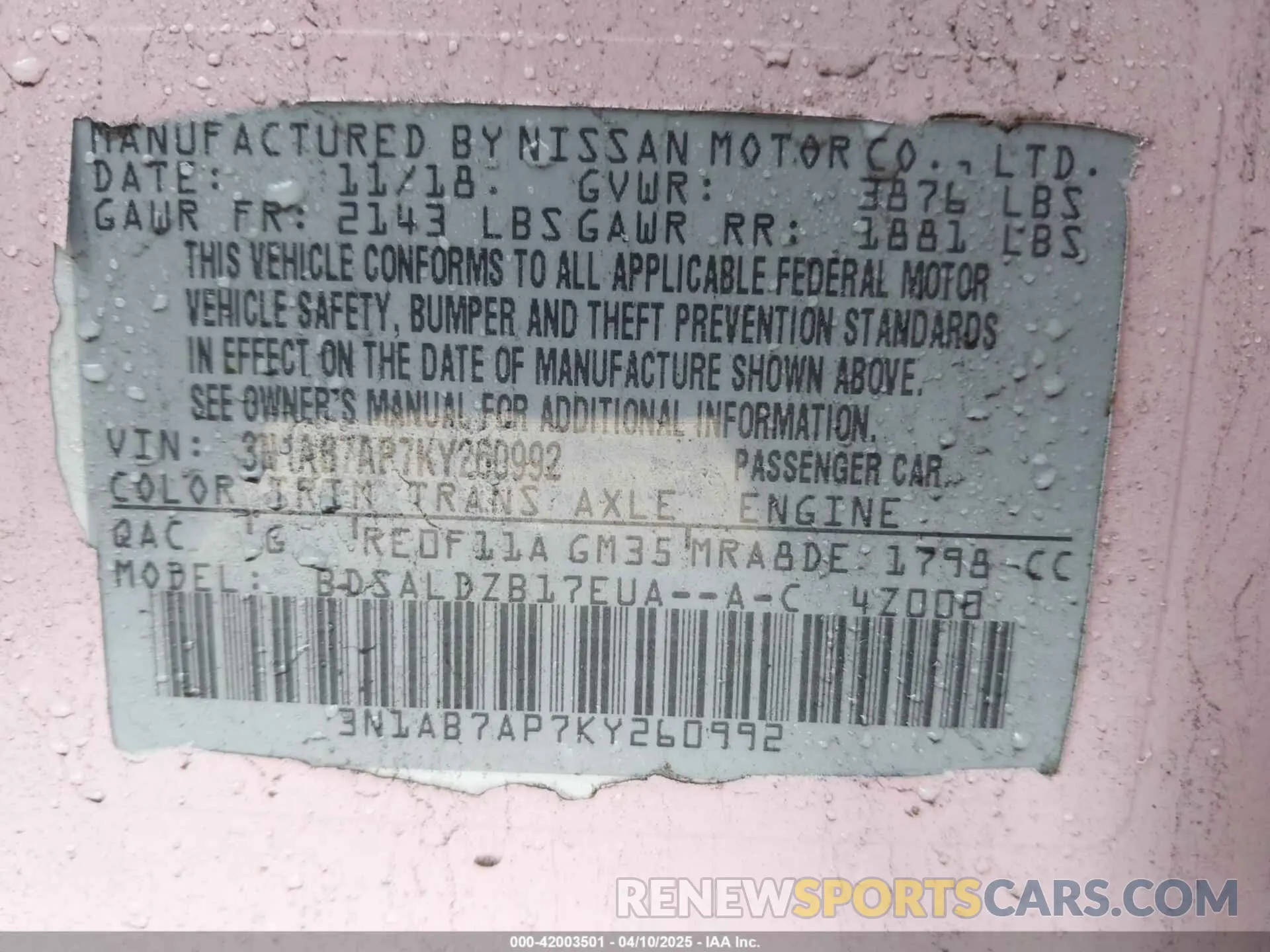 9 Photograph of a damaged car 3N1AB7AP7KY260992 NISSAN SENTRA 2019