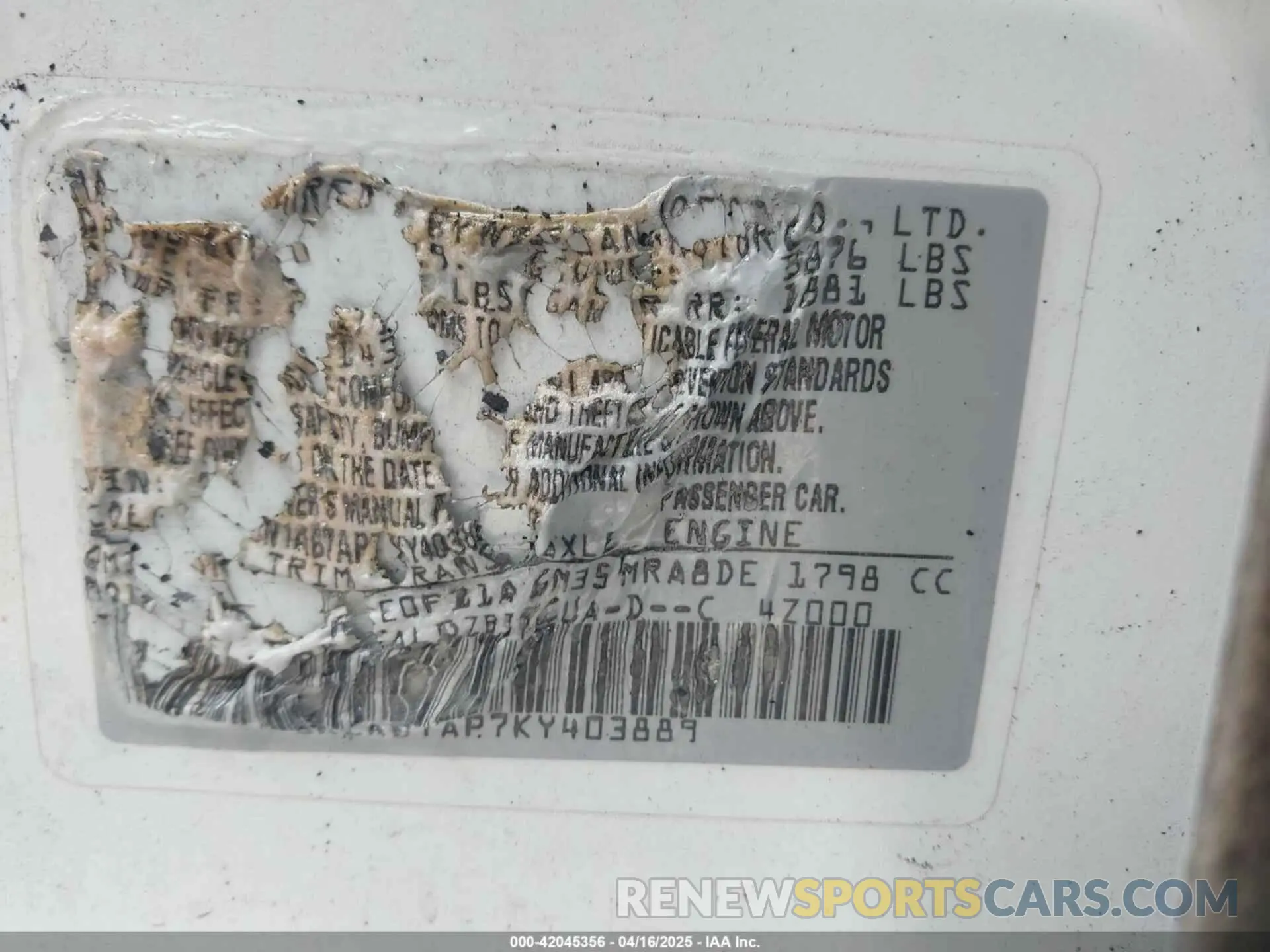 9 Photograph of a damaged car 3N1AB7AP7KY403889 NISSAN SENTRA 2019