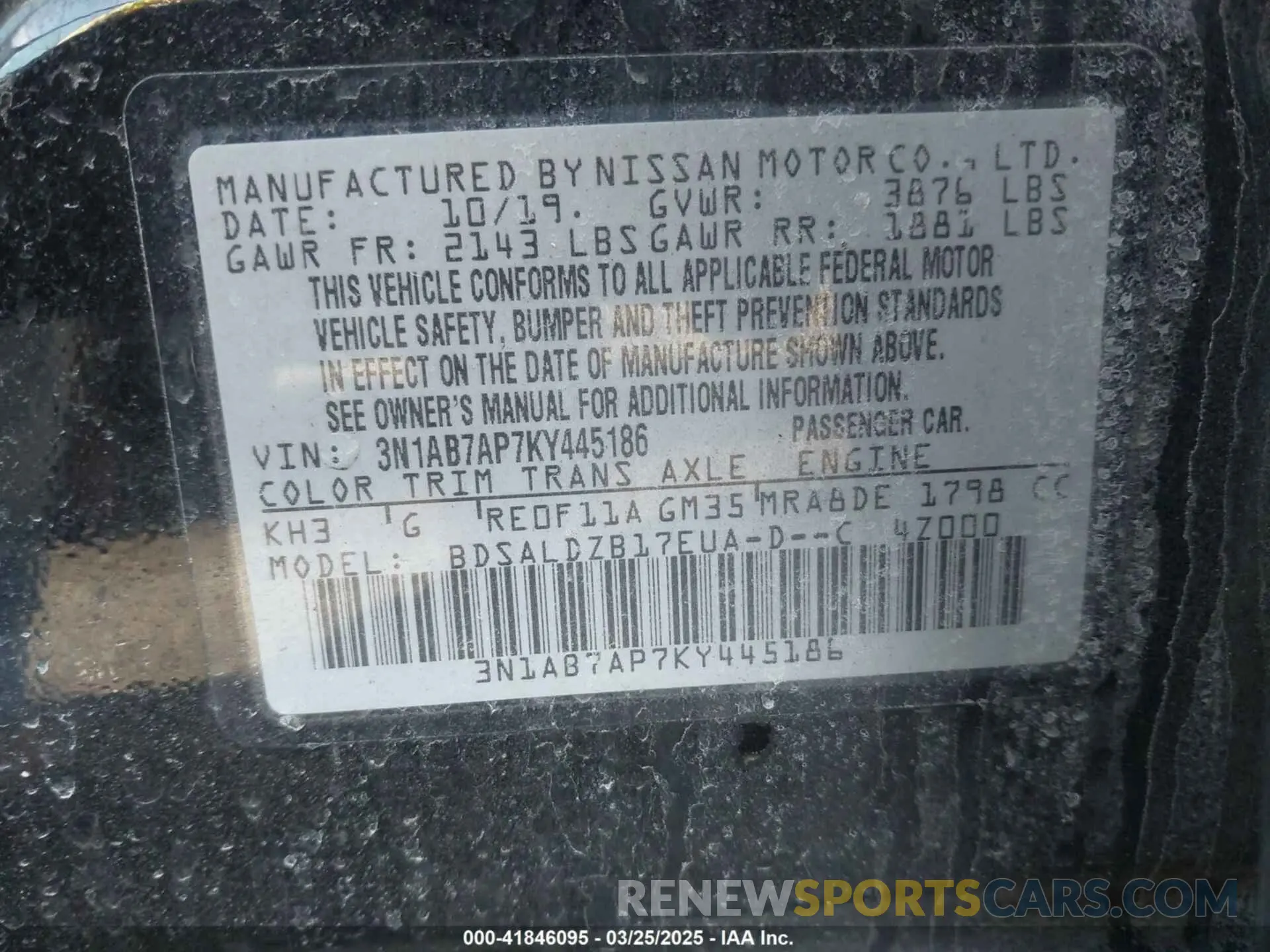 9 Photograph of a damaged car 3N1AB7AP7KY445186 NISSAN SENTRA 2019