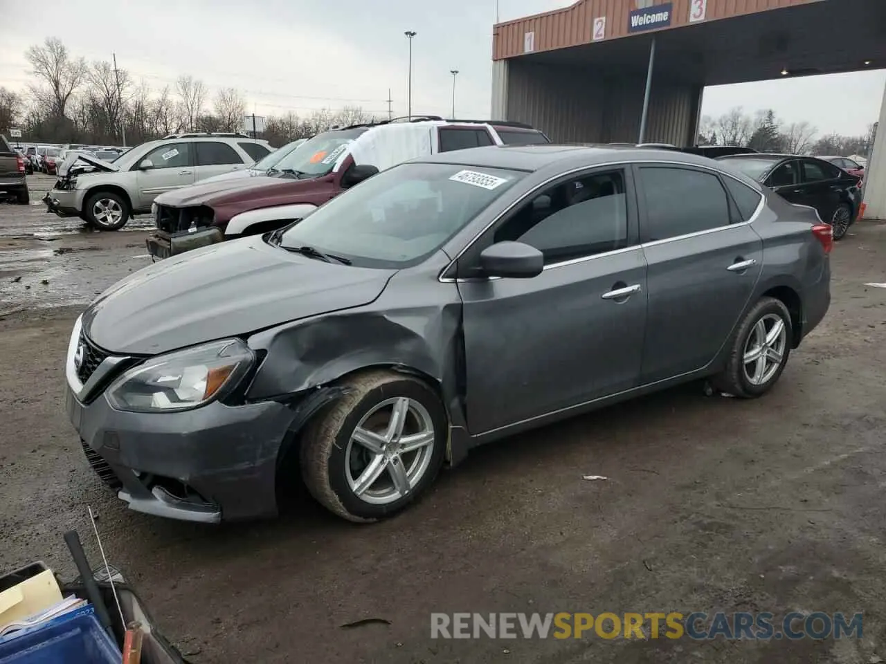 1 Photograph of a damaged car 3N1AB7AP7KY454213 NISSAN SENTRA 2019