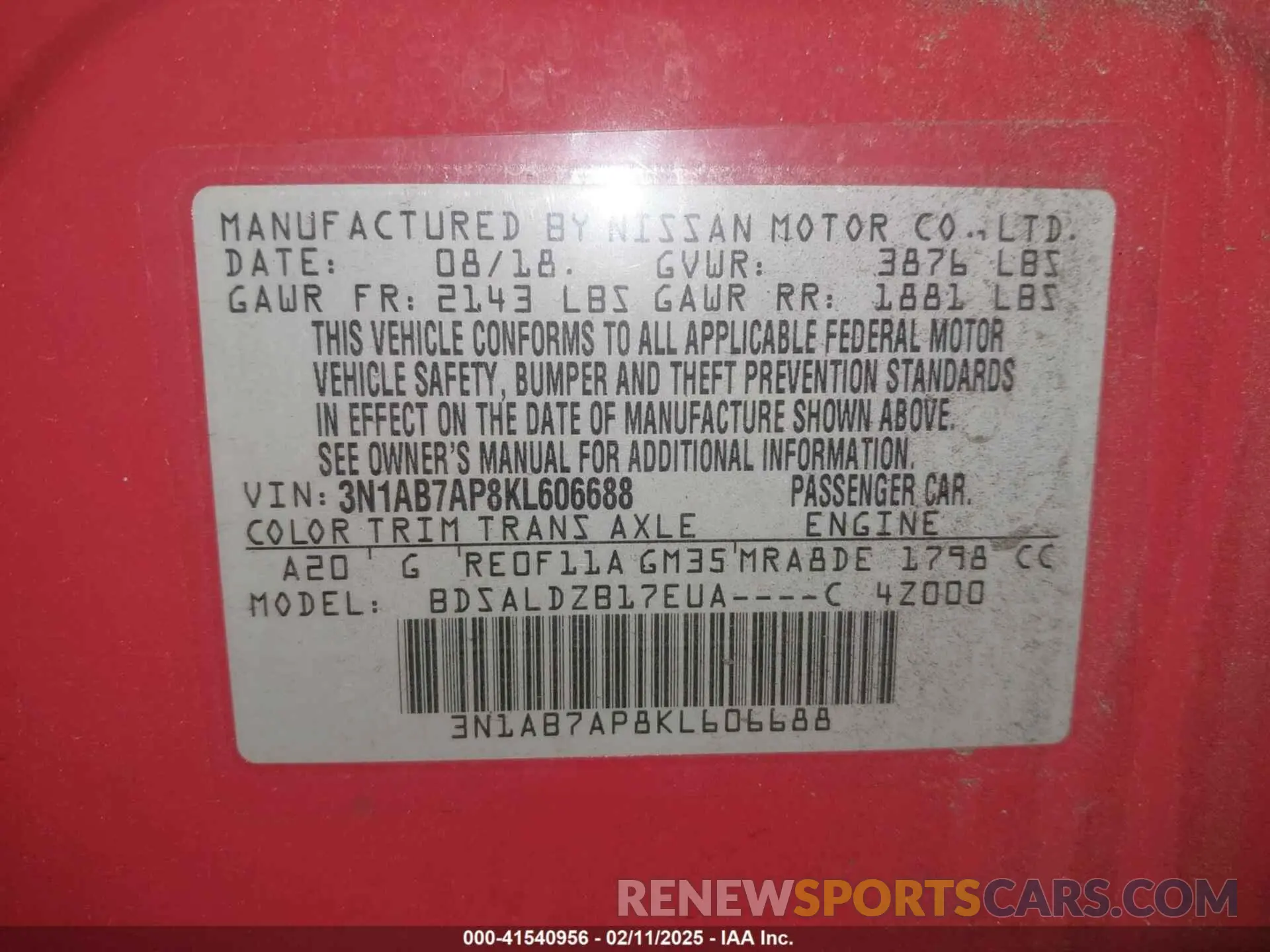 9 Photograph of a damaged car 3N1AB7AP8KL606688 NISSAN SENTRA 2019