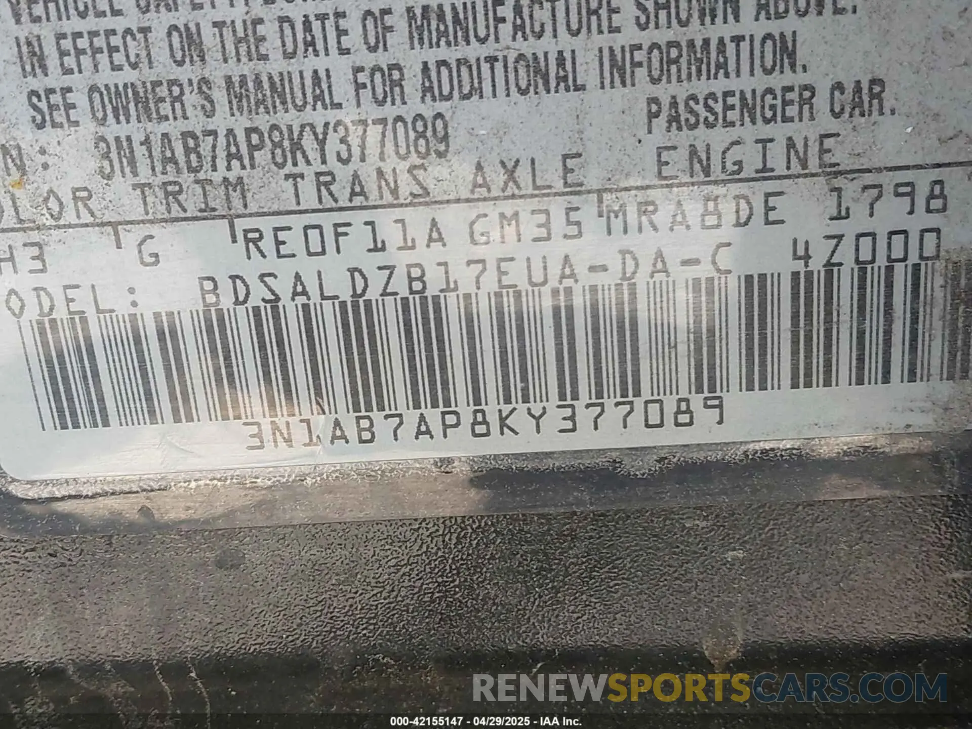 9 Photograph of a damaged car 3N1AB7AP8KY377089 NISSAN SENTRA 2019