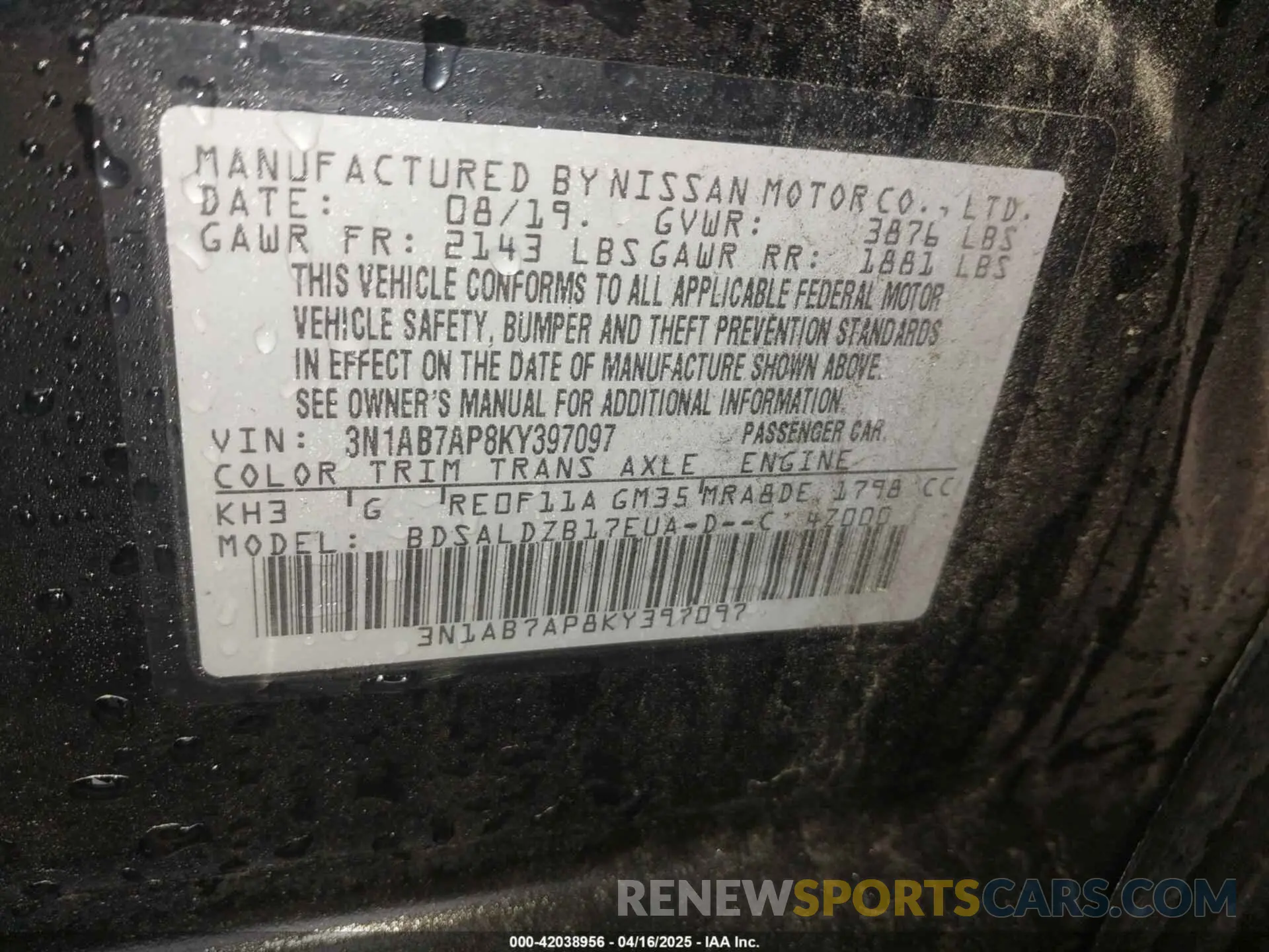 9 Photograph of a damaged car 3N1AB7AP8KY397097 NISSAN SENTRA 2019