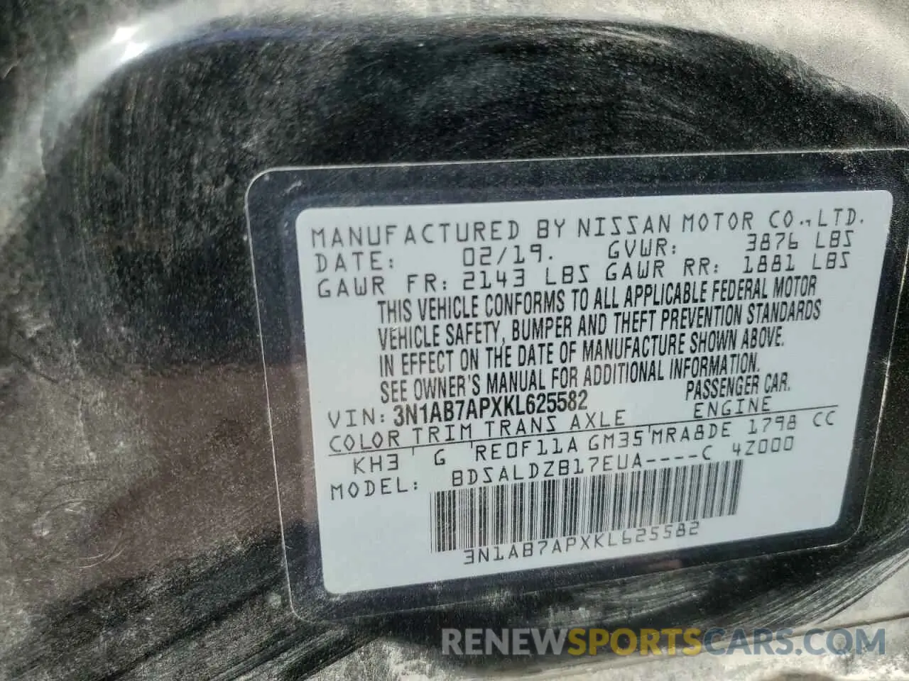15 Photograph of a damaged car 3N1AB7APXKL625582 NISSAN SENTRA 2019