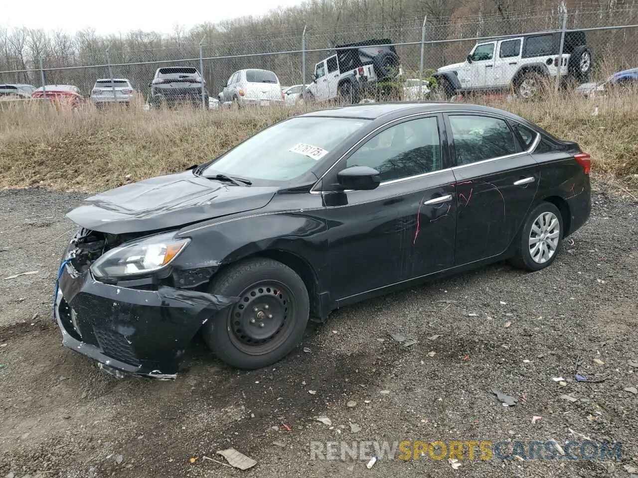 1 Photograph of a damaged car 3N1AB7APXKY218039 NISSAN SENTRA 2019