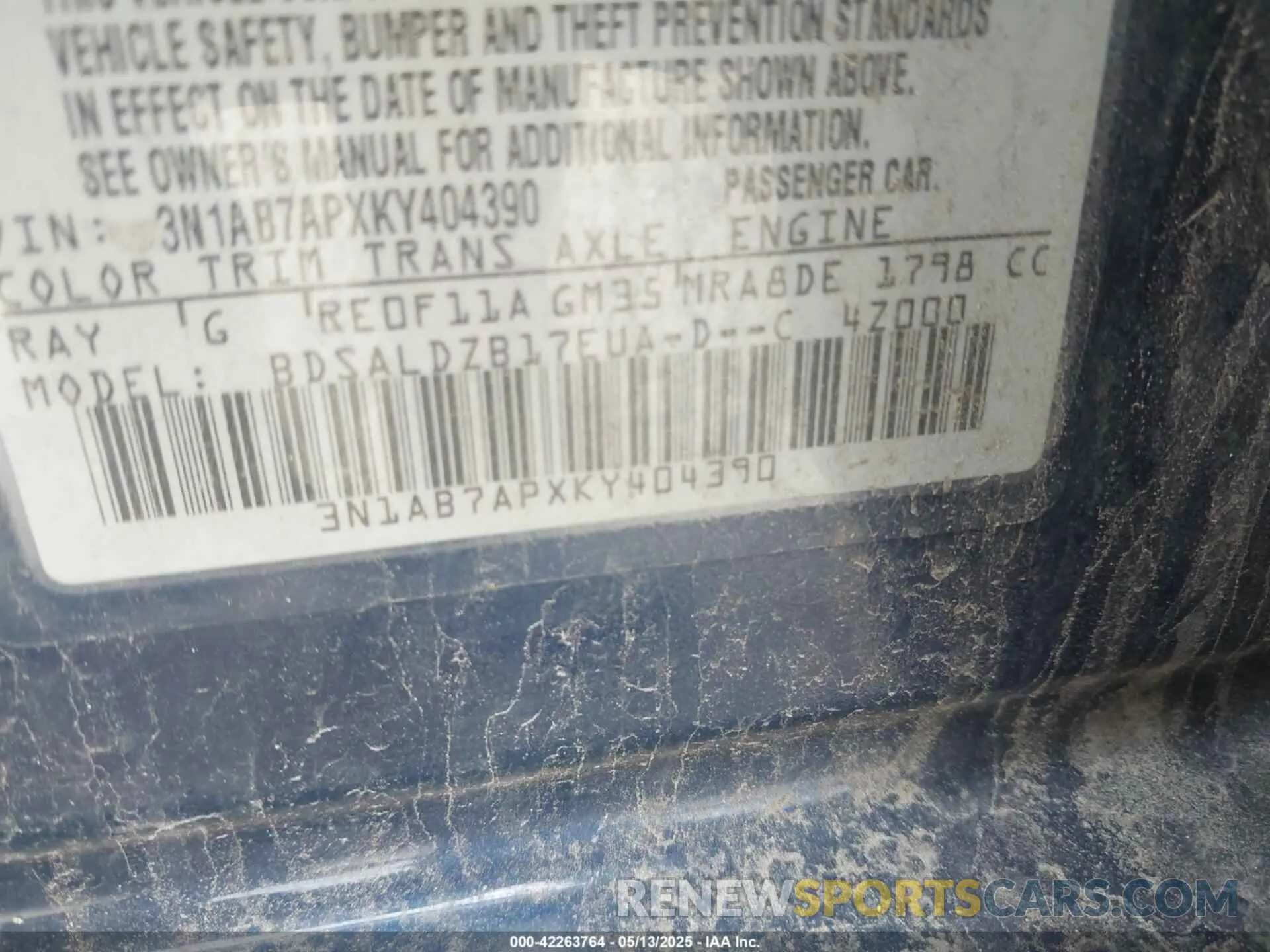 9 Photograph of a damaged car 3N1AB7APXKY404390 NISSAN SENTRA 2019