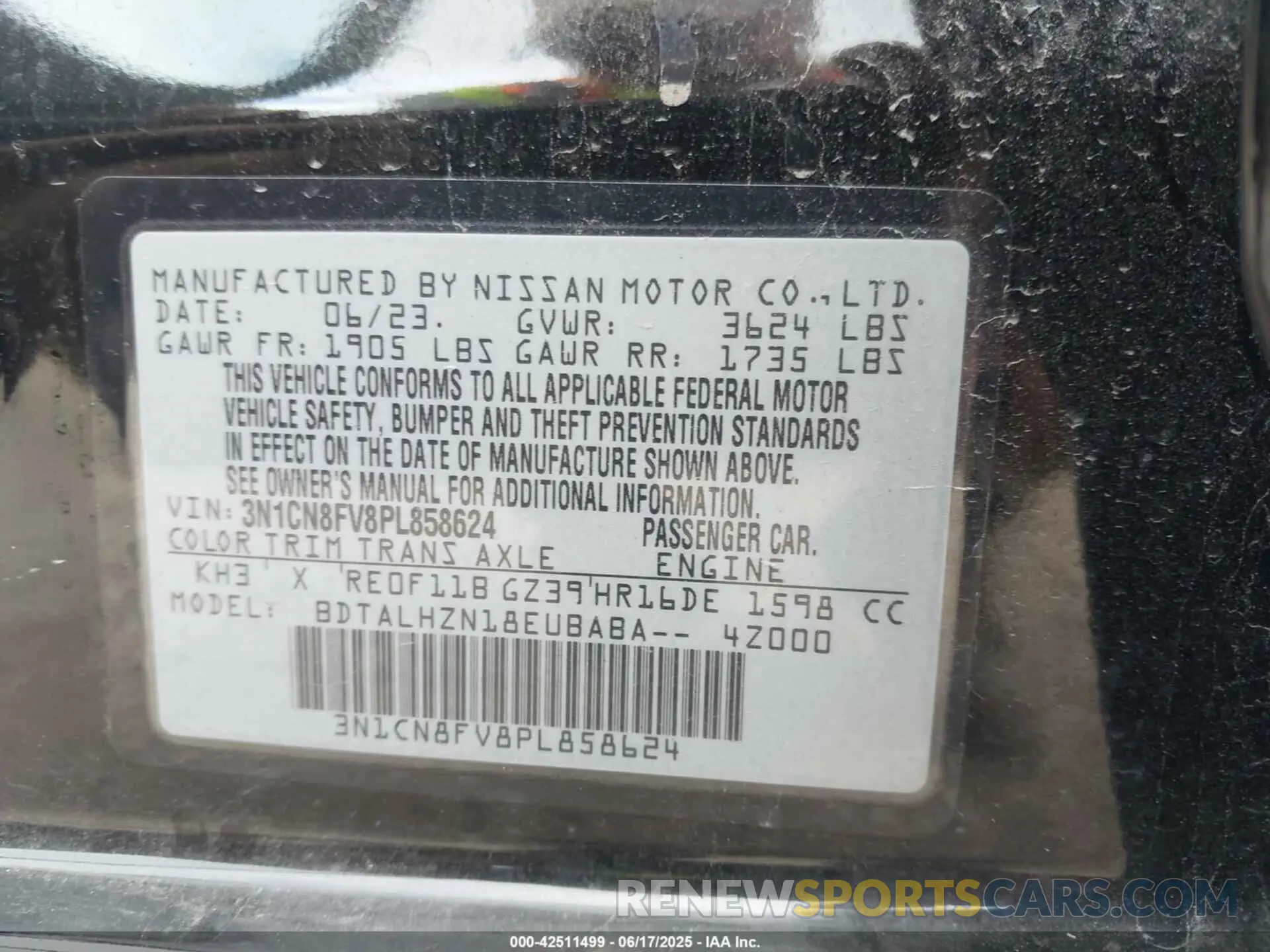 9 Photograph of a damaged car 3N1AB8BV1LY255100 NISSAN SENTRA 2020