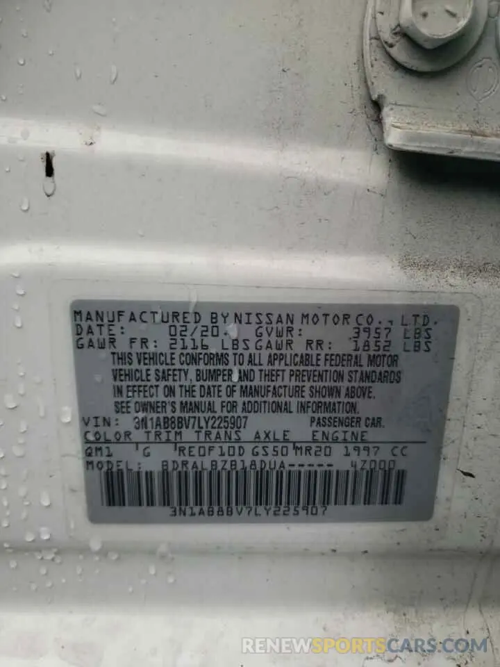 14 Photograph of a damaged car 3N1AB8BV7LY225907 NISSAN SENTRA 2020