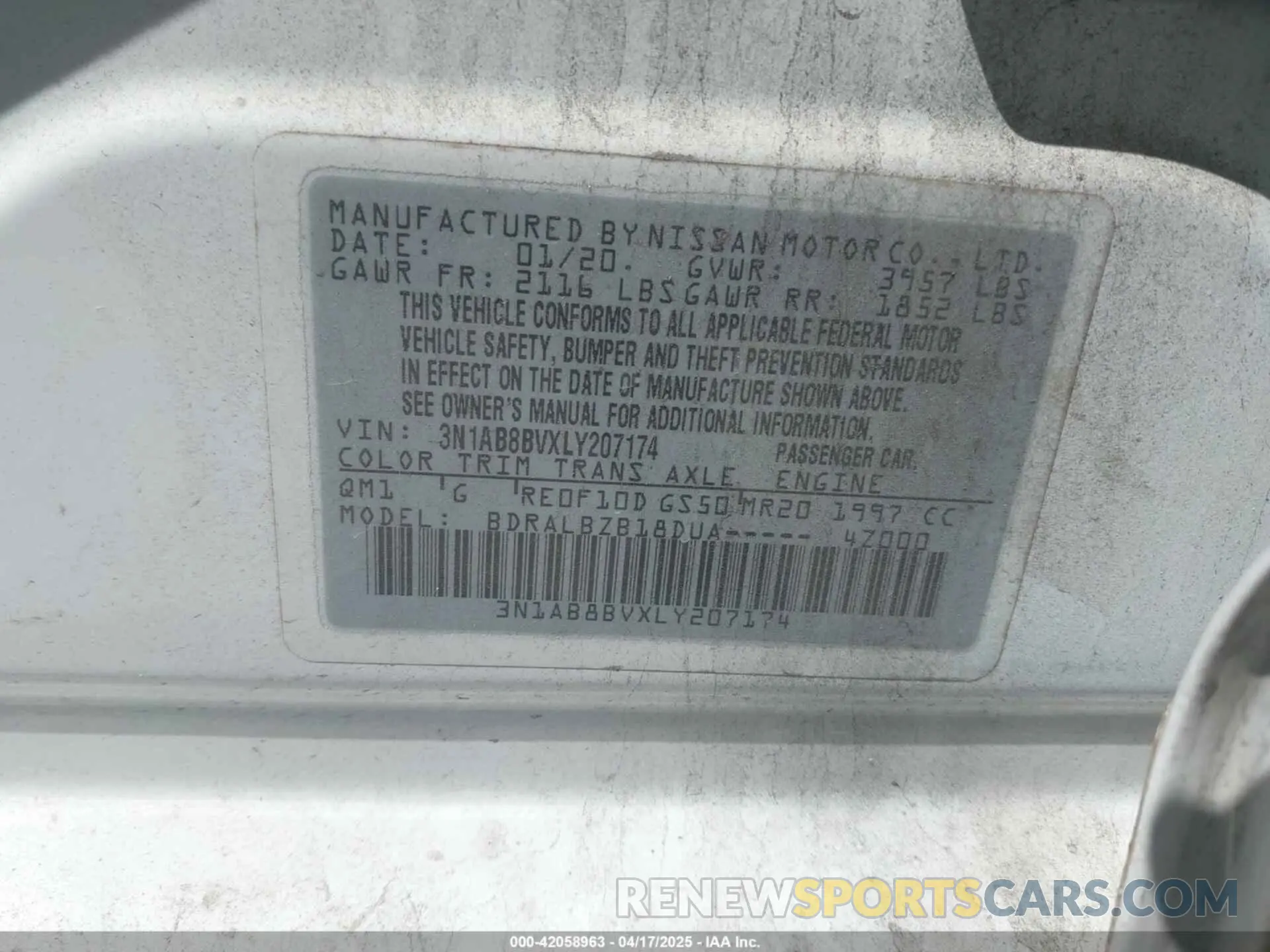 9 Photograph of a damaged car 3N1AB8BVXLY207174 NISSAN SENTRA 2020