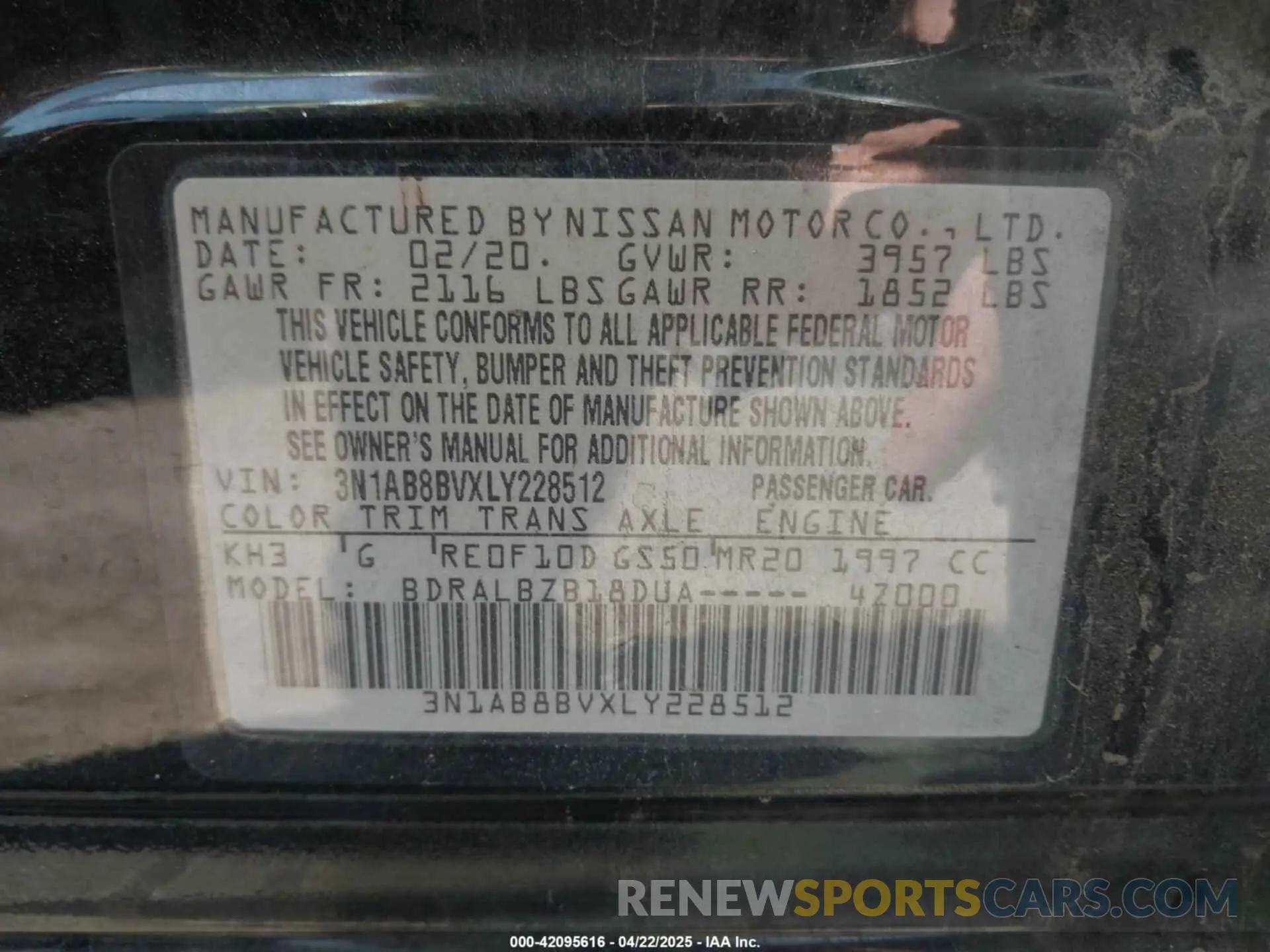 9 Photograph of a damaged car 3N1AB8BVXLY228512 NISSAN SENTRA 2020