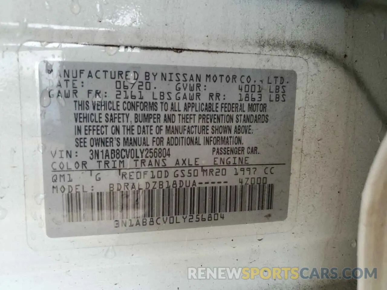 12 Photograph of a damaged car 3N1AB8CV0LY256804 NISSAN SENTRA 2020